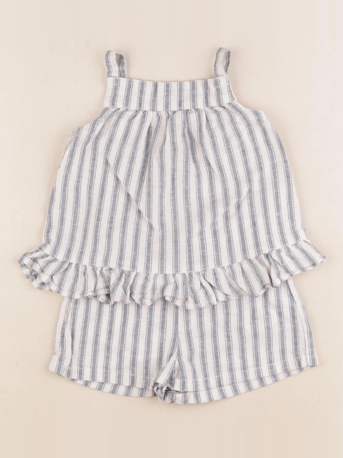 Vertbaudet - ensemble blanc, bleu - 3 ans