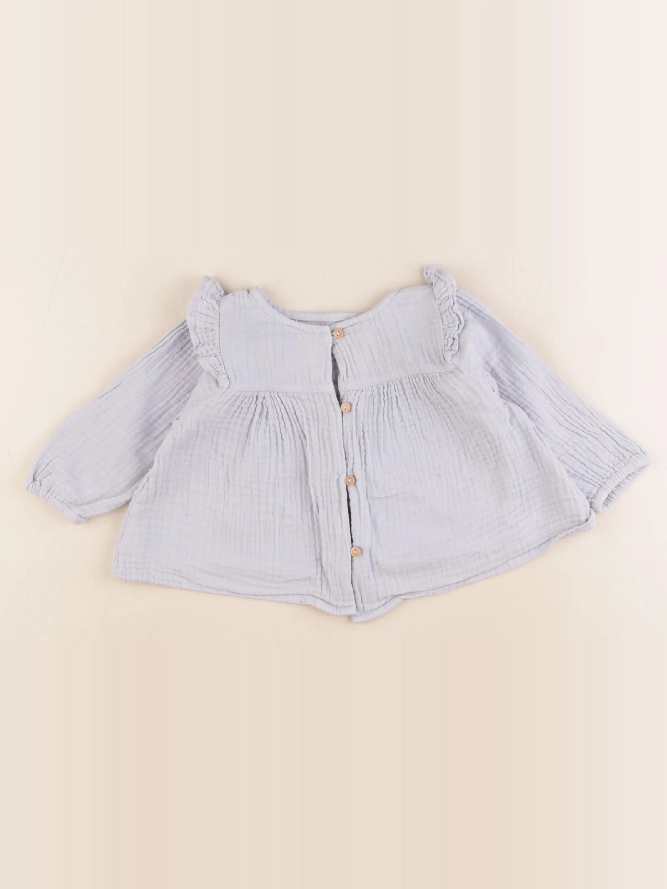Vertbaudet - chemise bleu - 9 mois