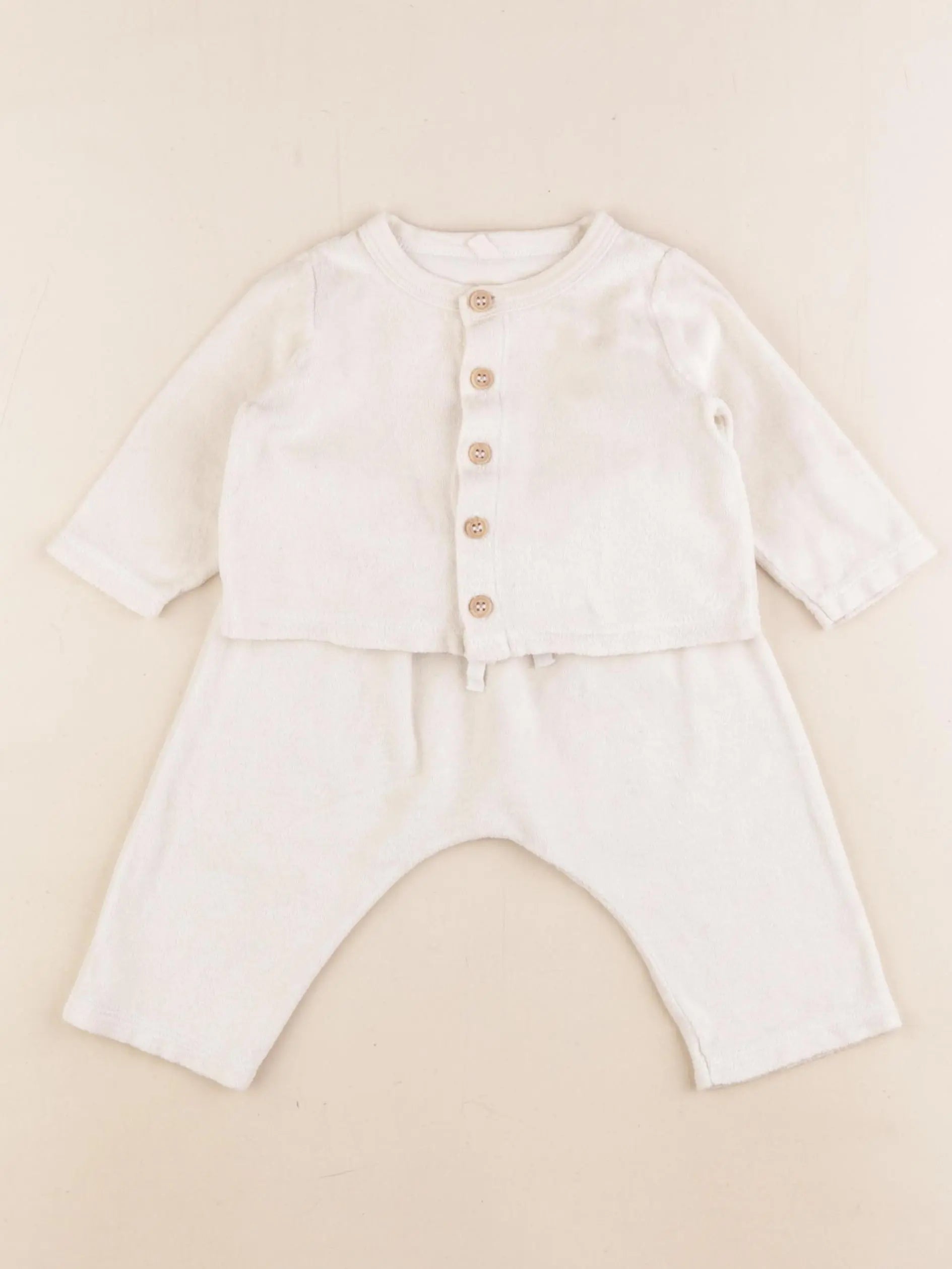 Petit Bateau - ensemble beige - 6 mois