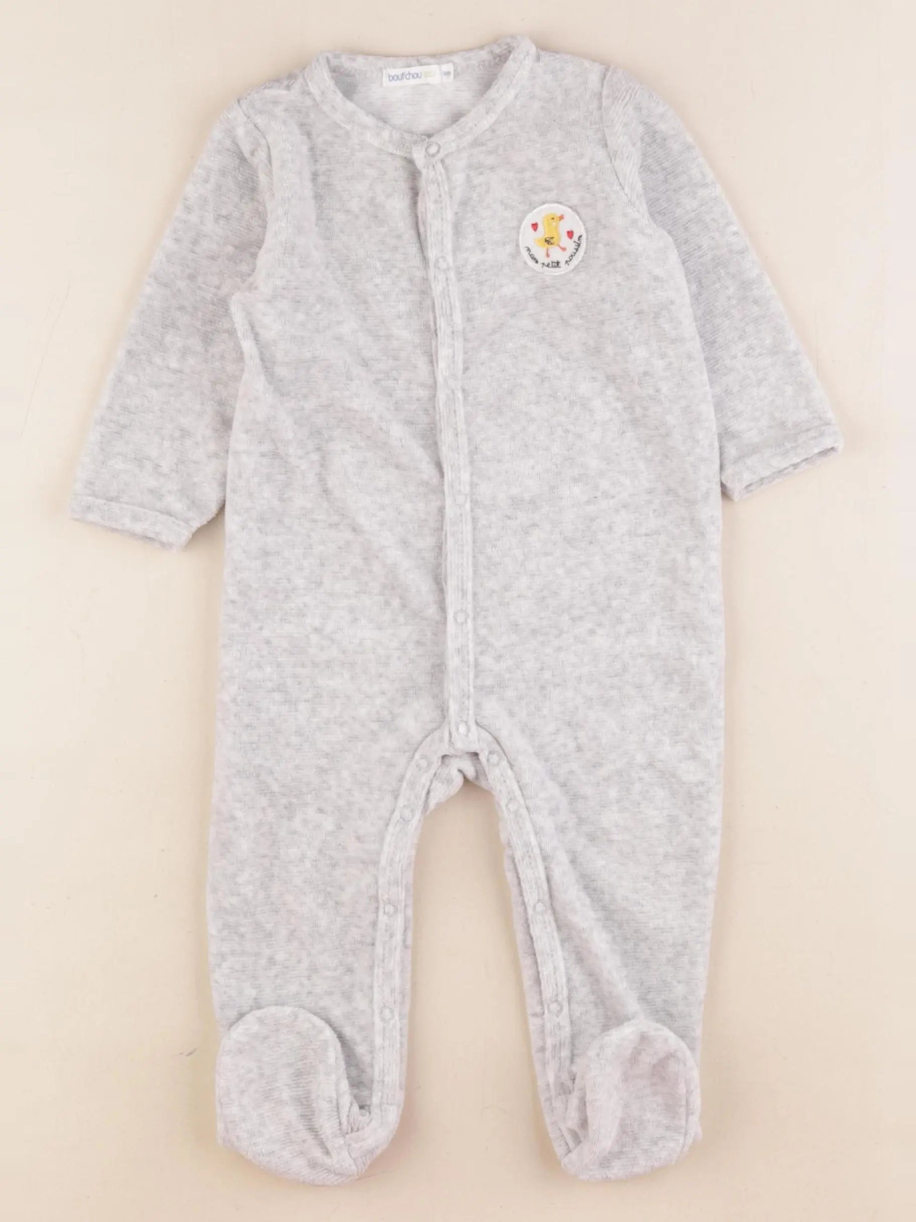 Boutchou - pyjama velours gris - 6 mois