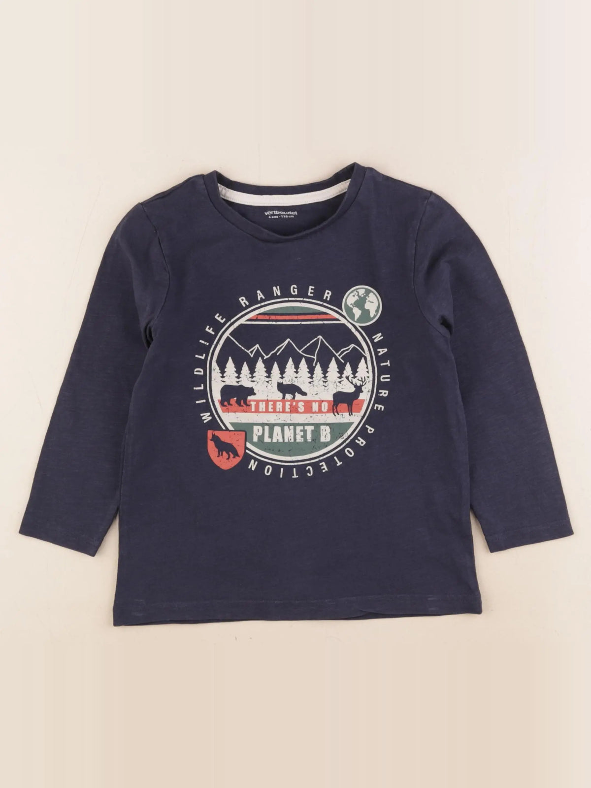 Vertbaudet - tee-shirt bleu - 6 ans