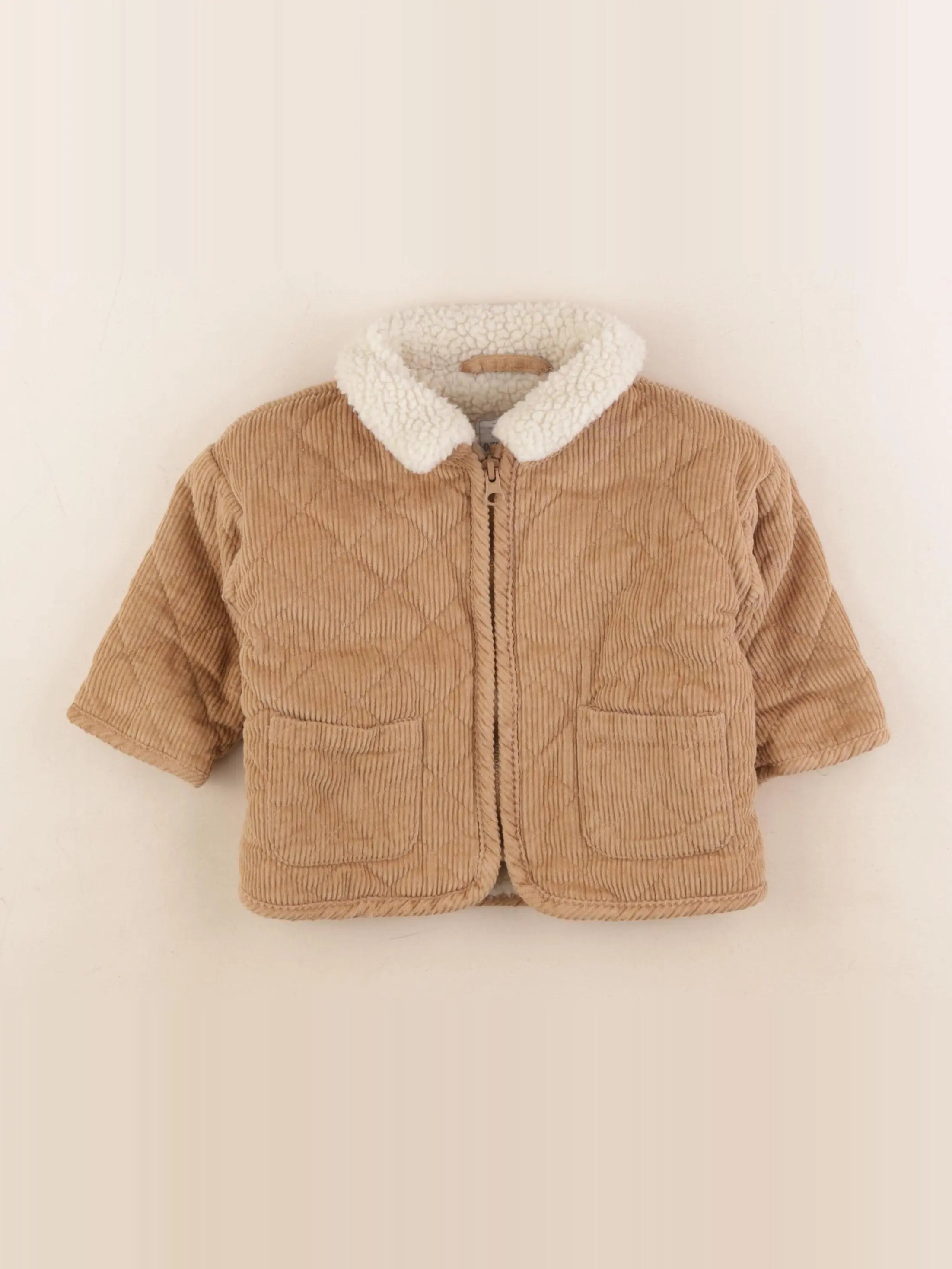 Vertbaudet - veste doublé marron - 9 mois