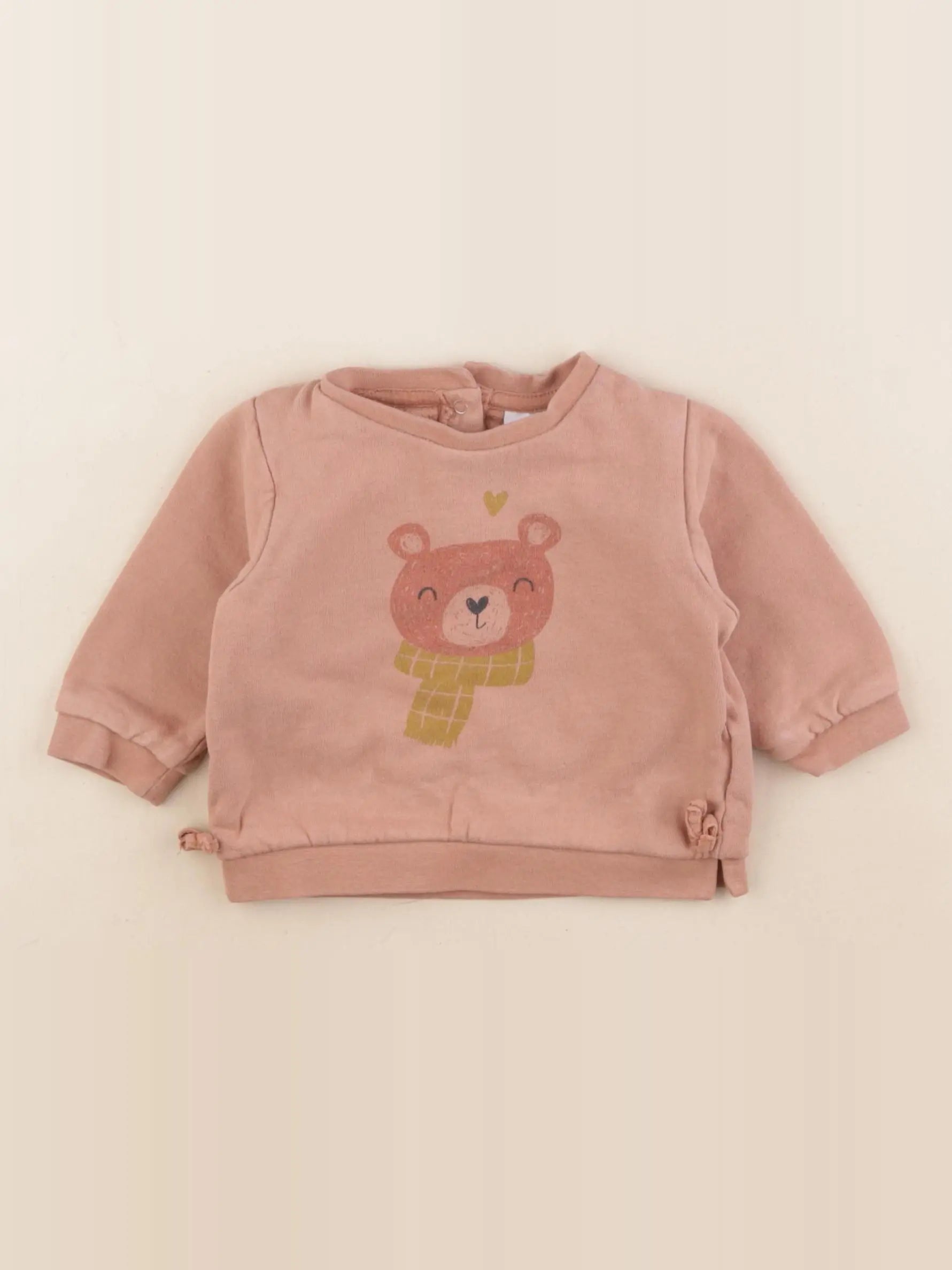 Vertbaudet - sweat rose - 9 mois