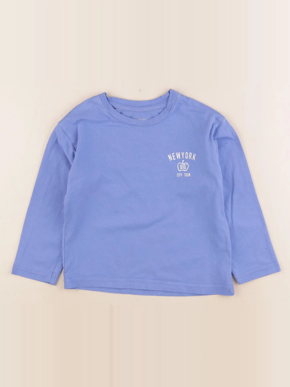 Vertbaudet - tee-shirt imprimé au dos bleu - 5 ans