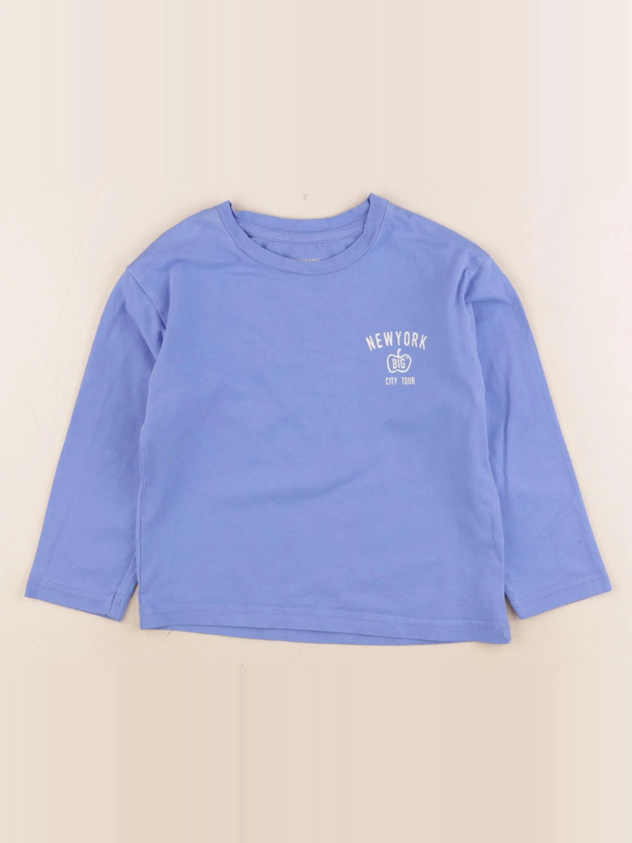Vertbaudet - tee-shirt imprimé au dos bleu - 5 ans