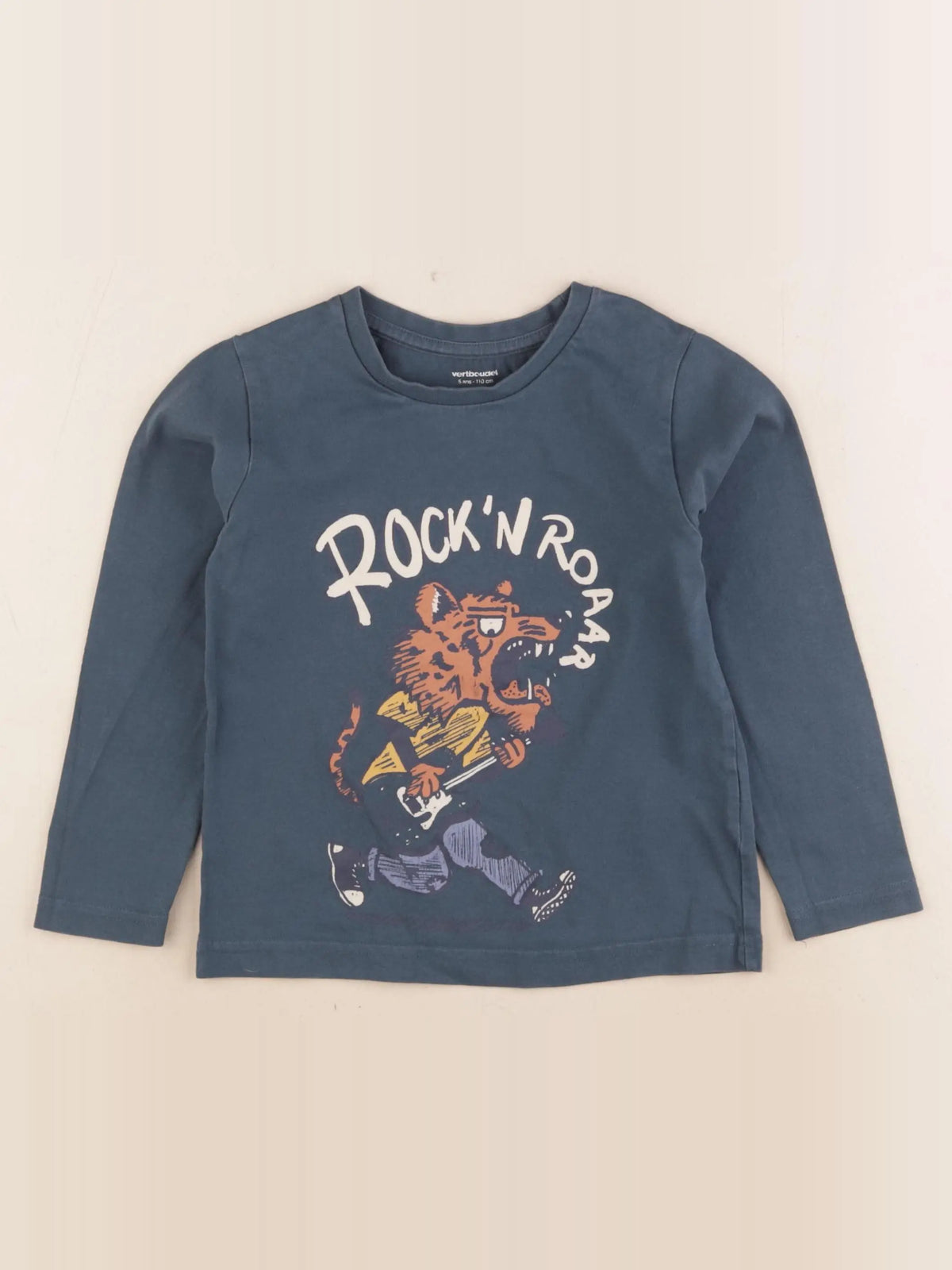 Vertbaudet - tee-shirt bleu - 5 ans