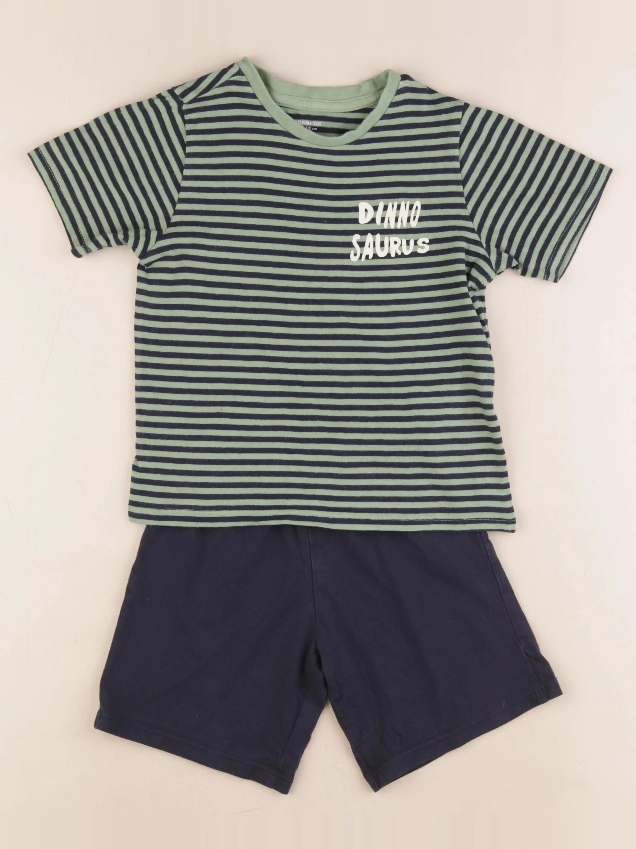 Vertbaudet - pyjama coton bleu, vert - 5 ans