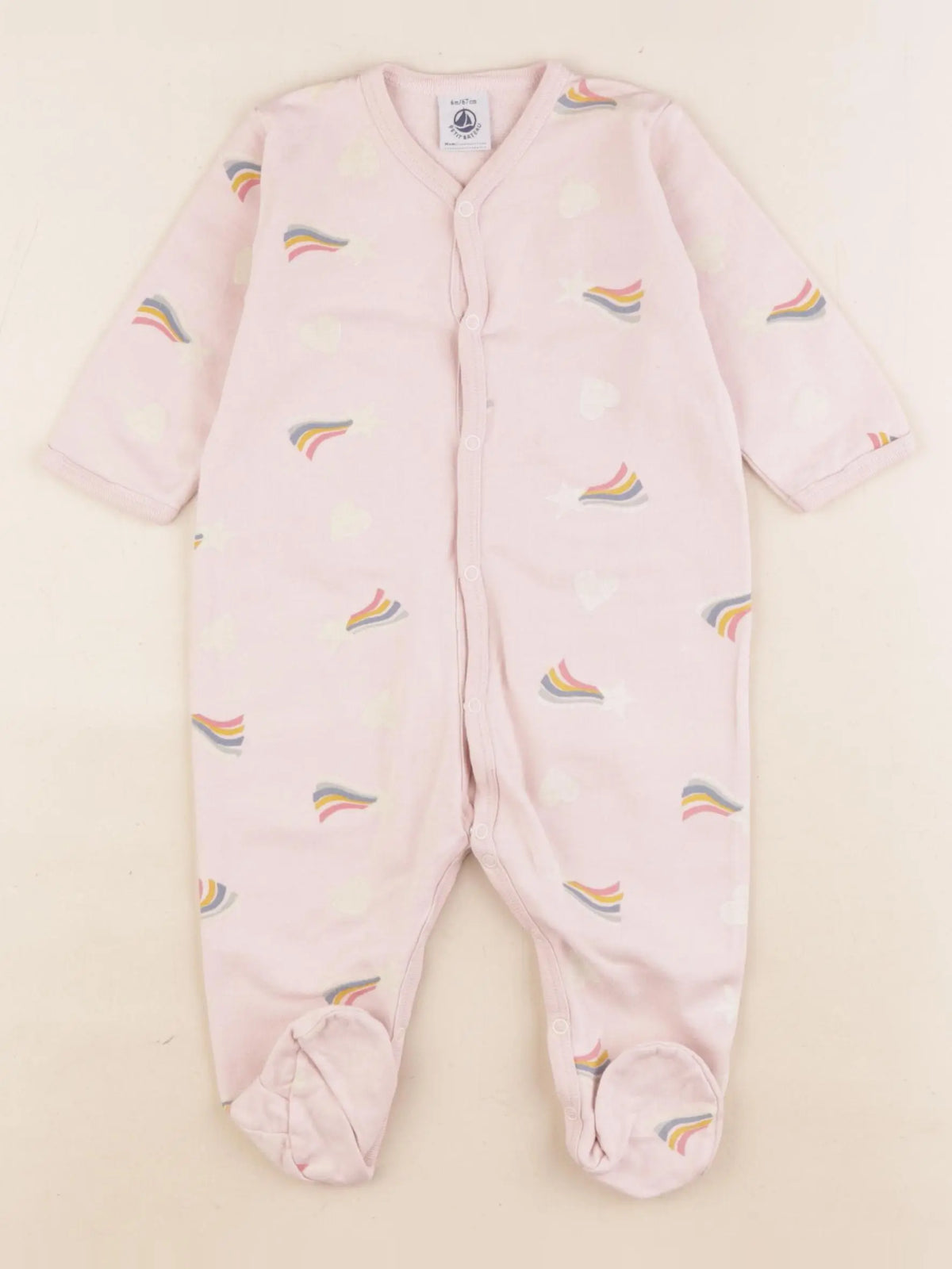Petit Bateau - pyjama coton rose - 6 mois