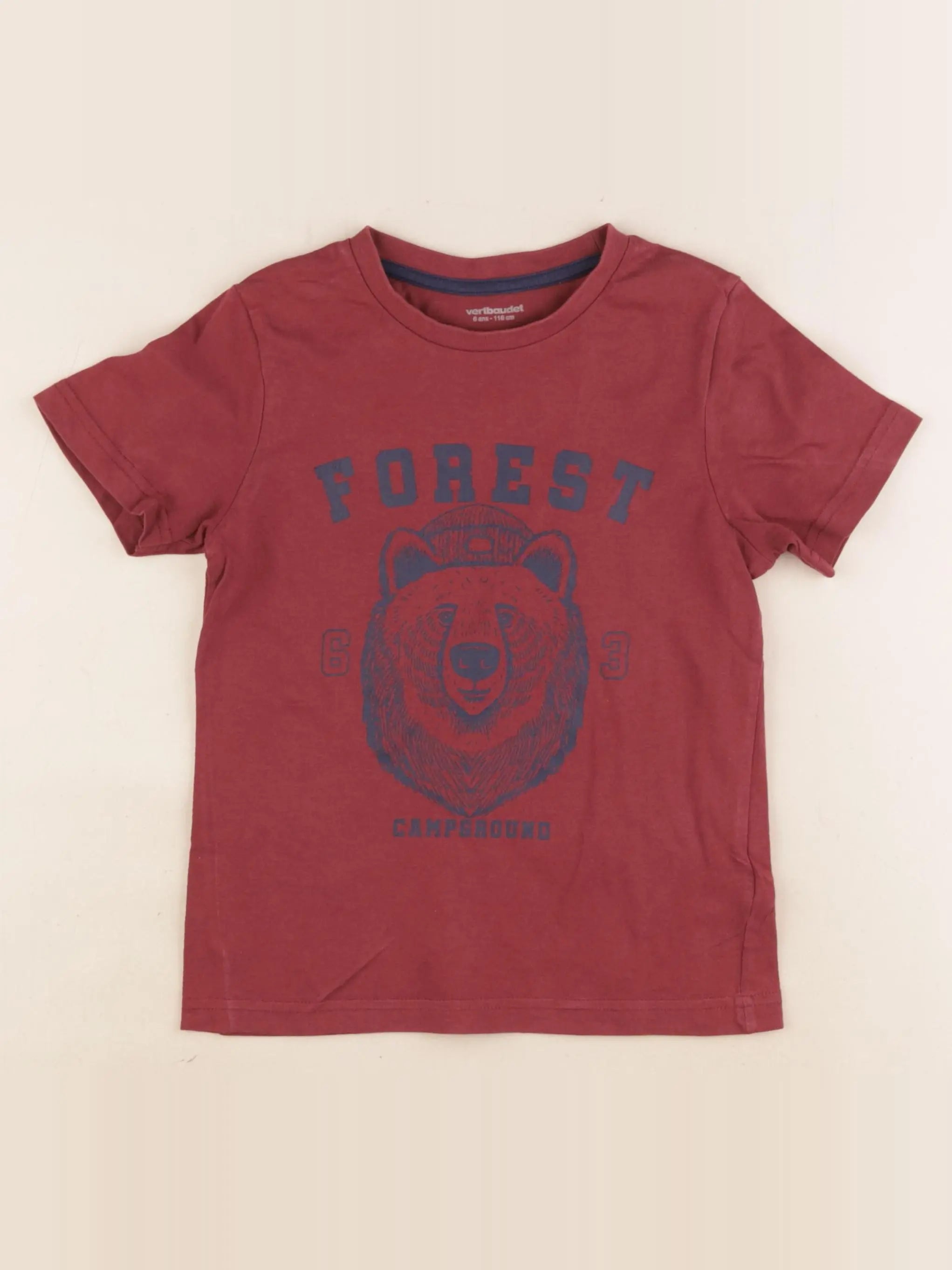 Vertbaudet - tee-shirt rouge - 6 ans