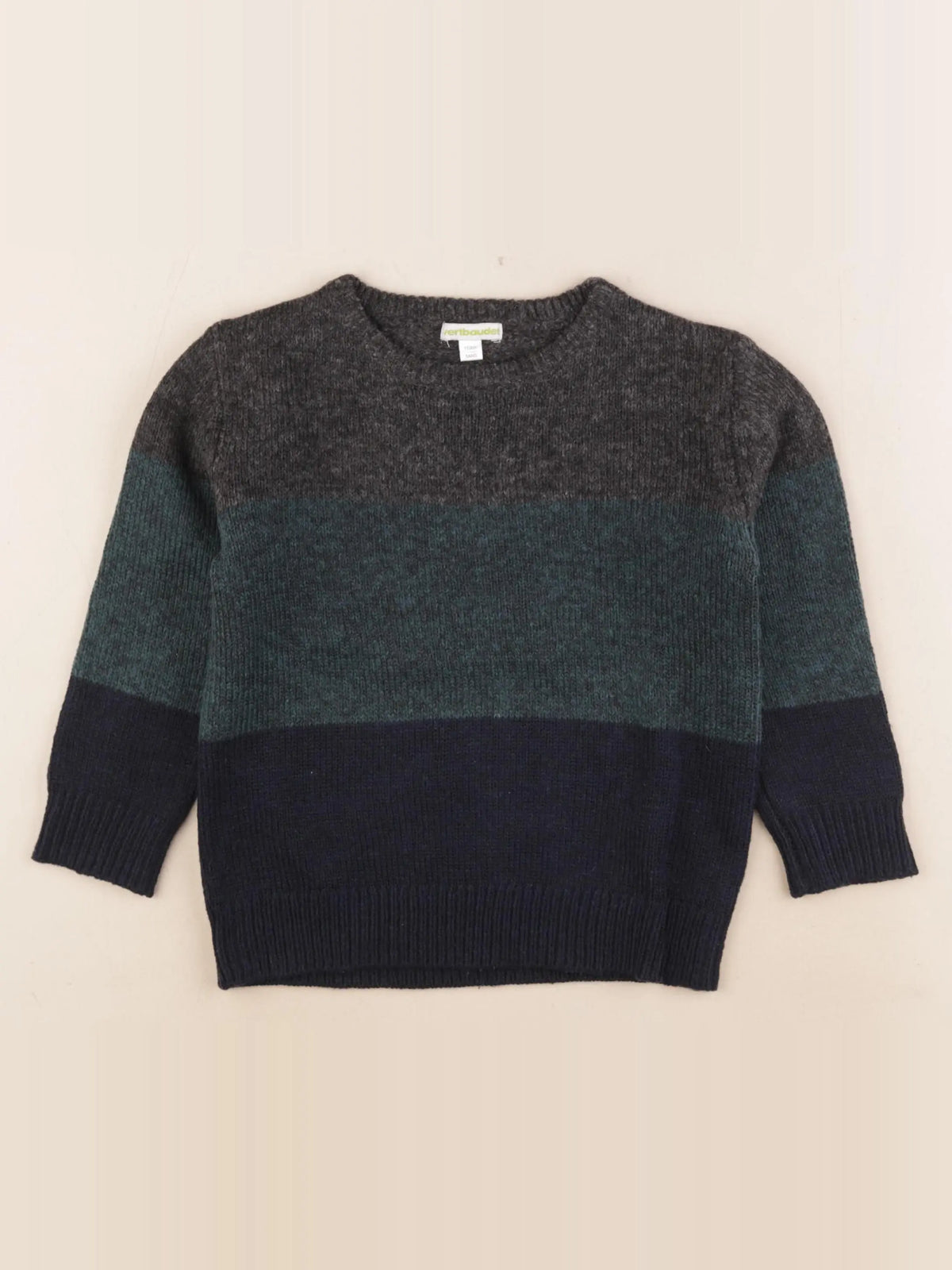 Vertbaudet - pull gris, bleu - 5 ans