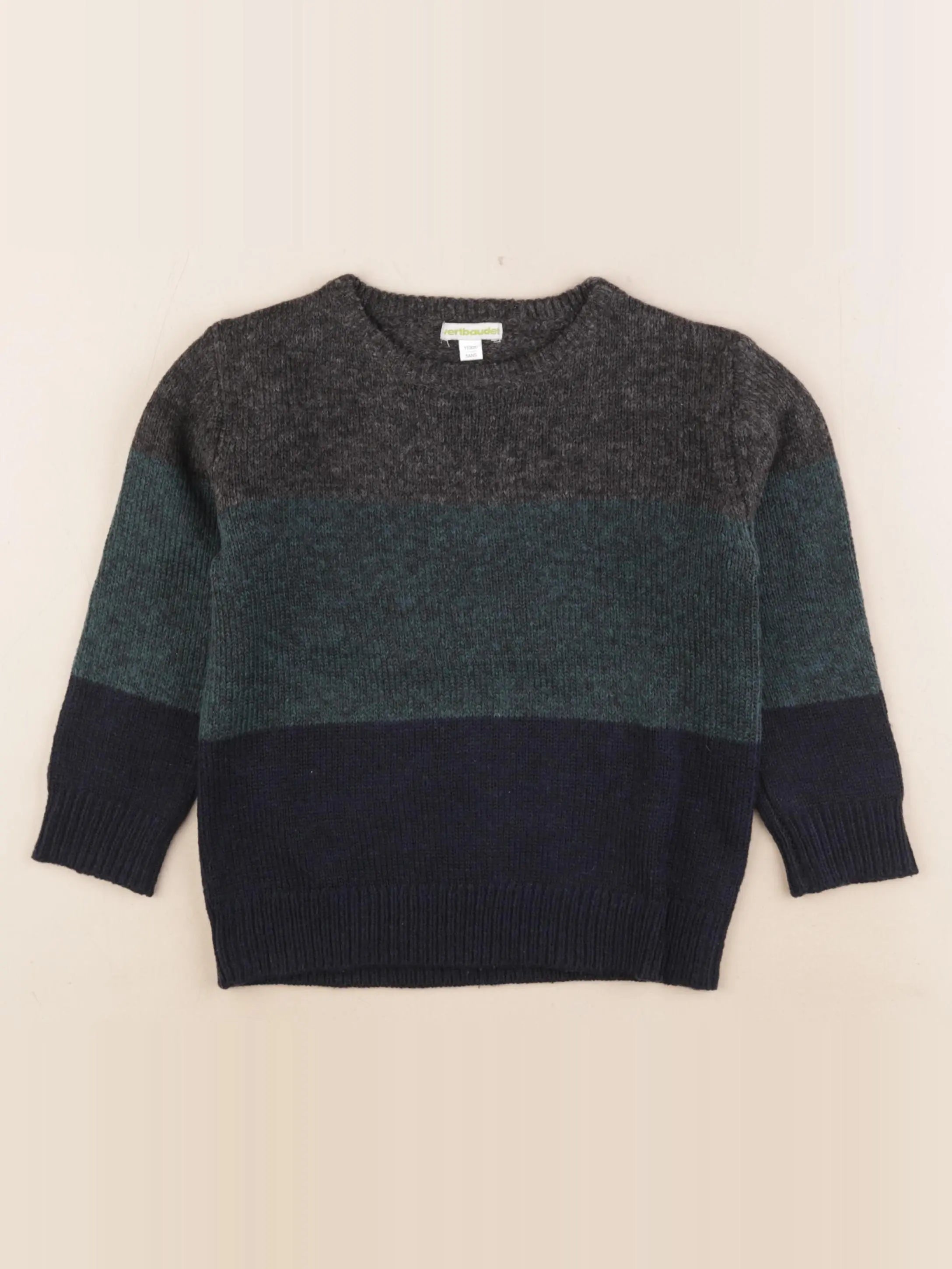Vertbaudet - pull gris, bleu - 5 ans