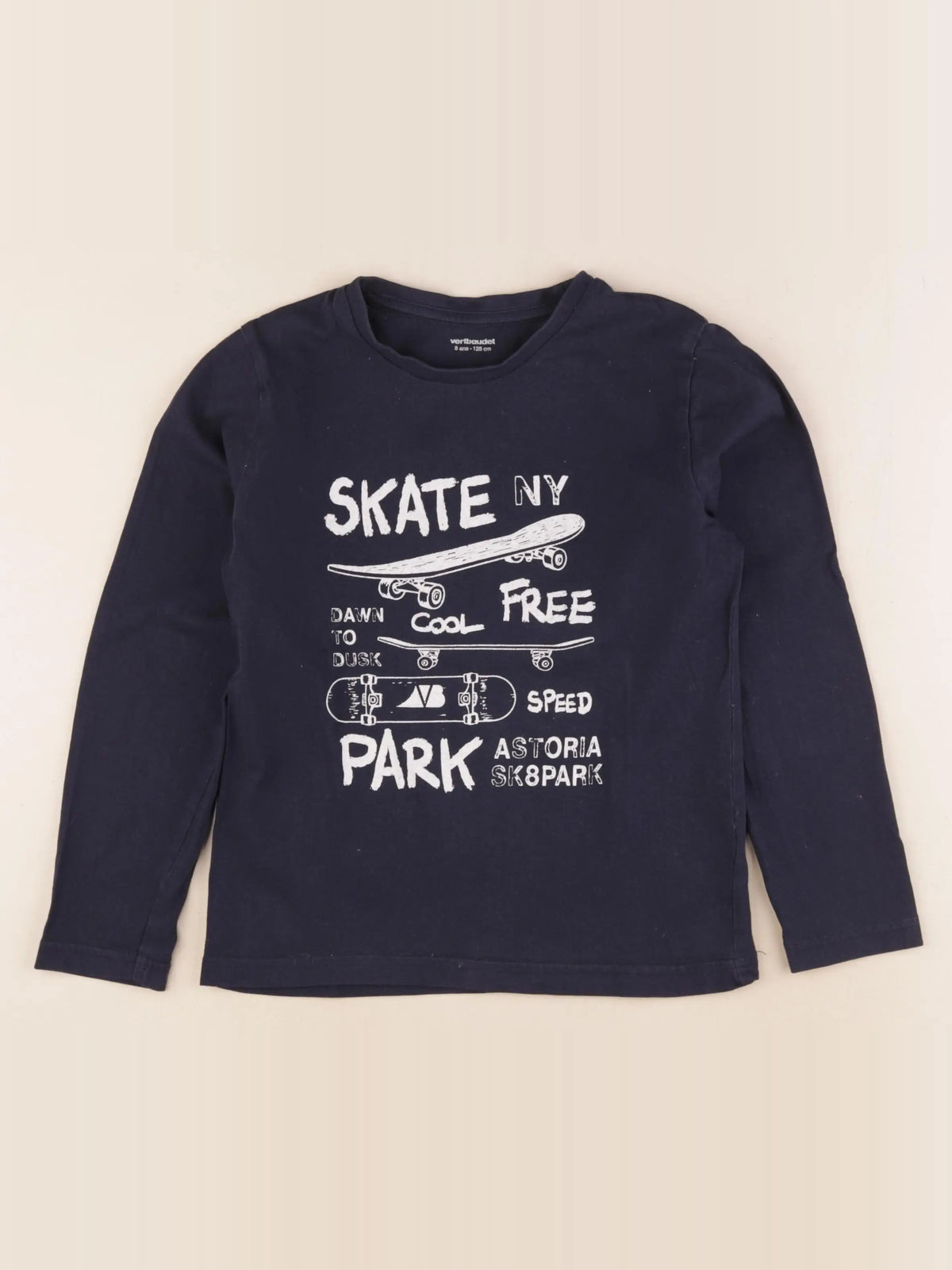 Vertbaudet - tee-shirt bleu - 8 ans
