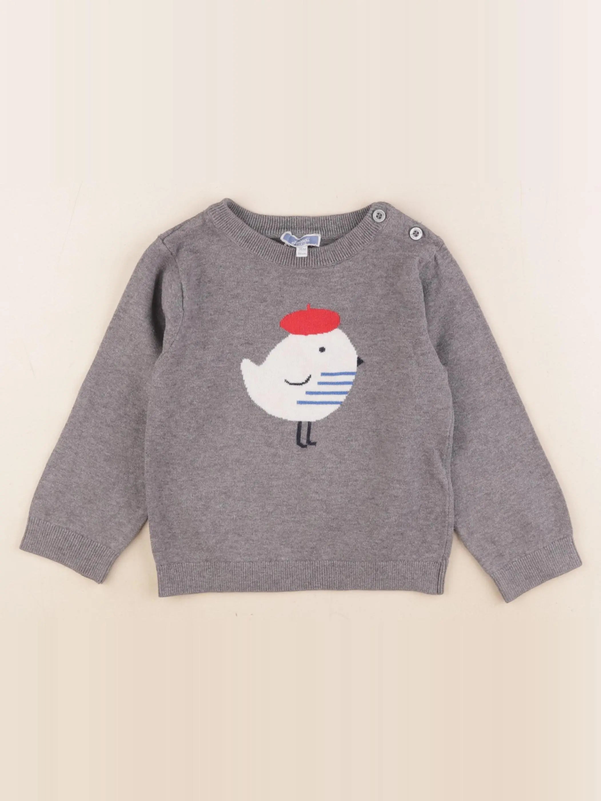 Jacadi - pull gris - 36 mois