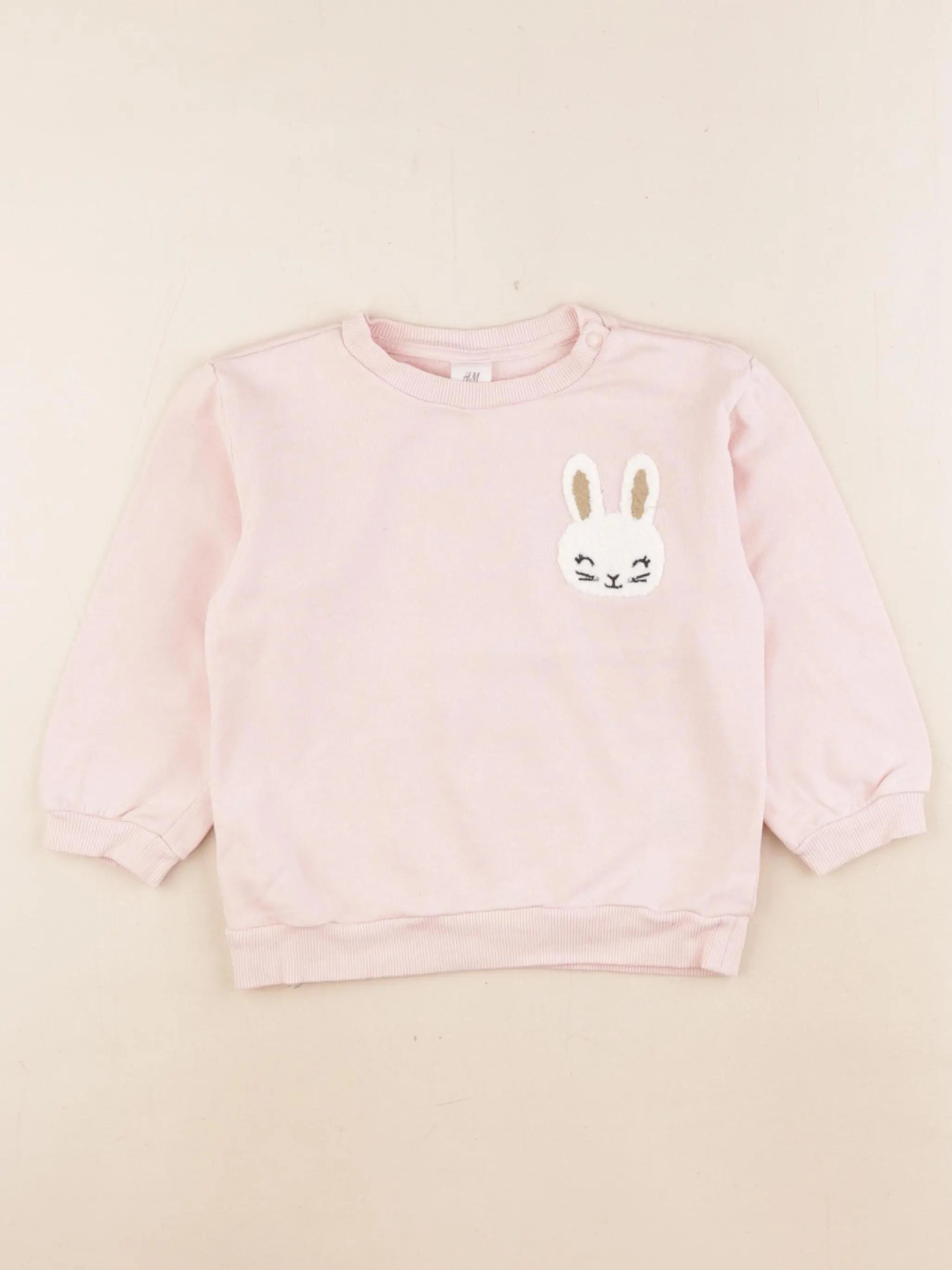 H&M - sweat rose - 18/24 mois