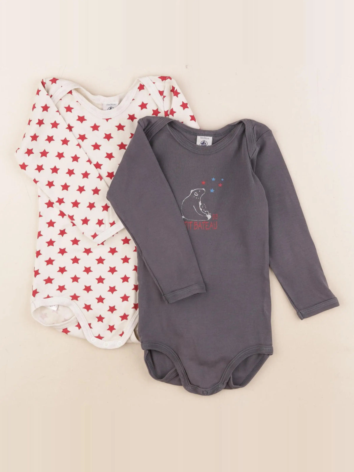 Petit Bateau - lot de 2 bodies en coton multicolore - 24 mois