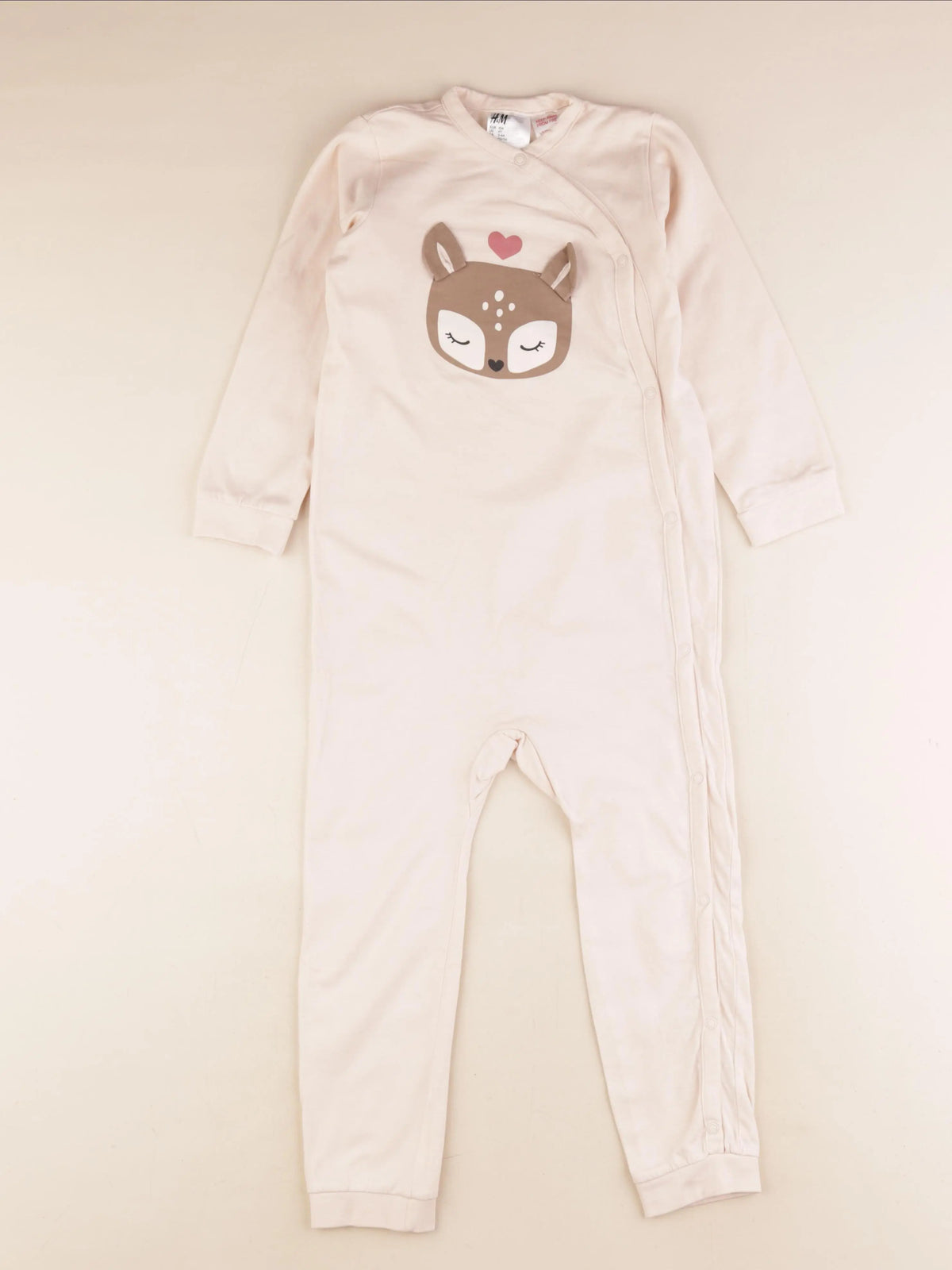 H&M - pyjama coton rose - 3/4 ans