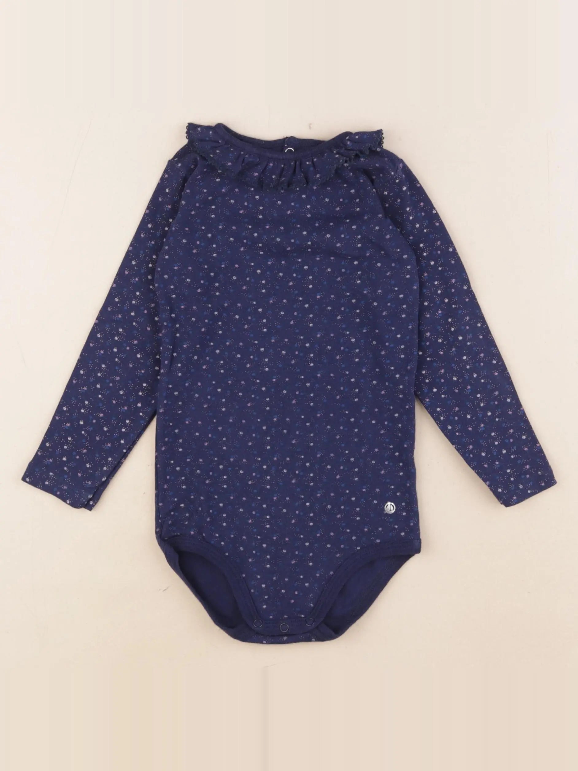 Petit Bateau - body à col bleu - 2 ans