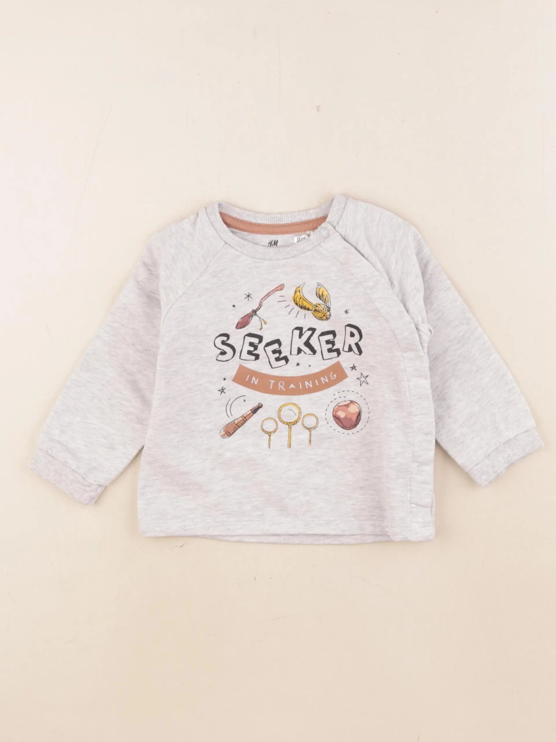 H&M - sweat gris - 6/9 mois