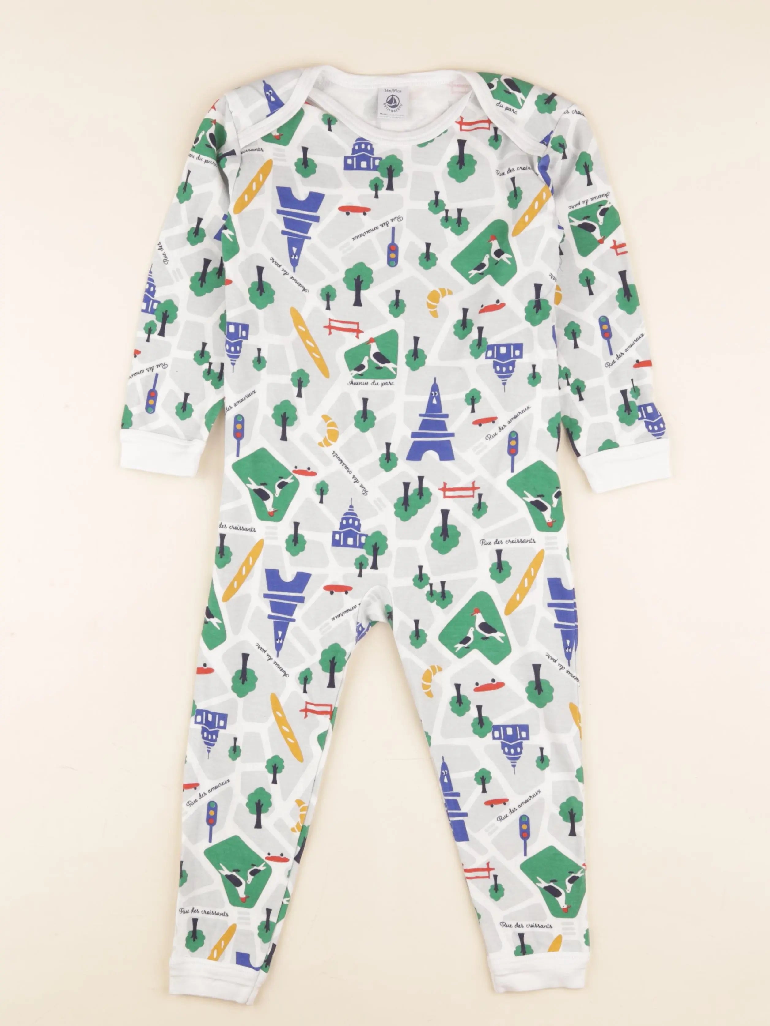 Petit Bateau - pyjama coton multicolore - 36 mois
