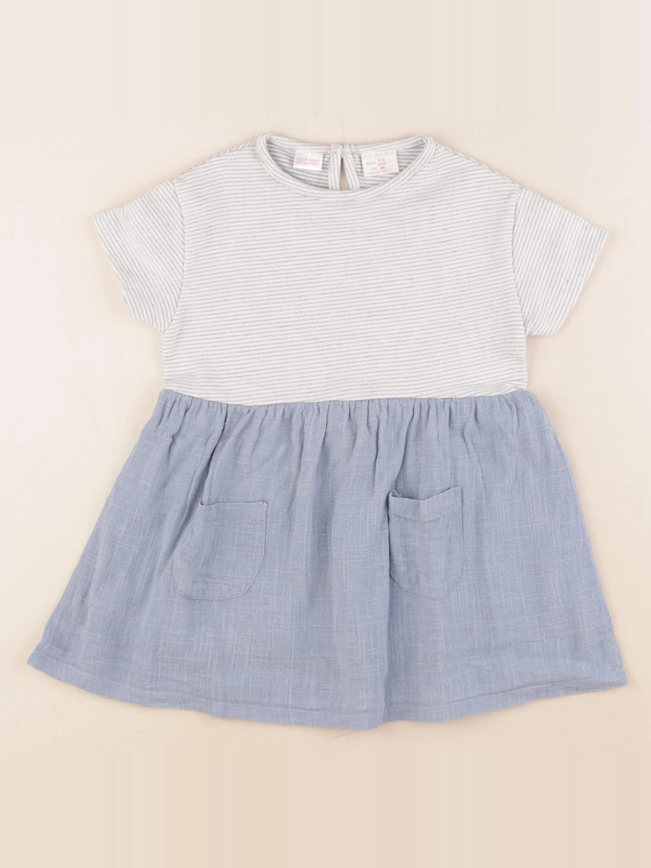 Zara - robe bleu - 2/3 ans