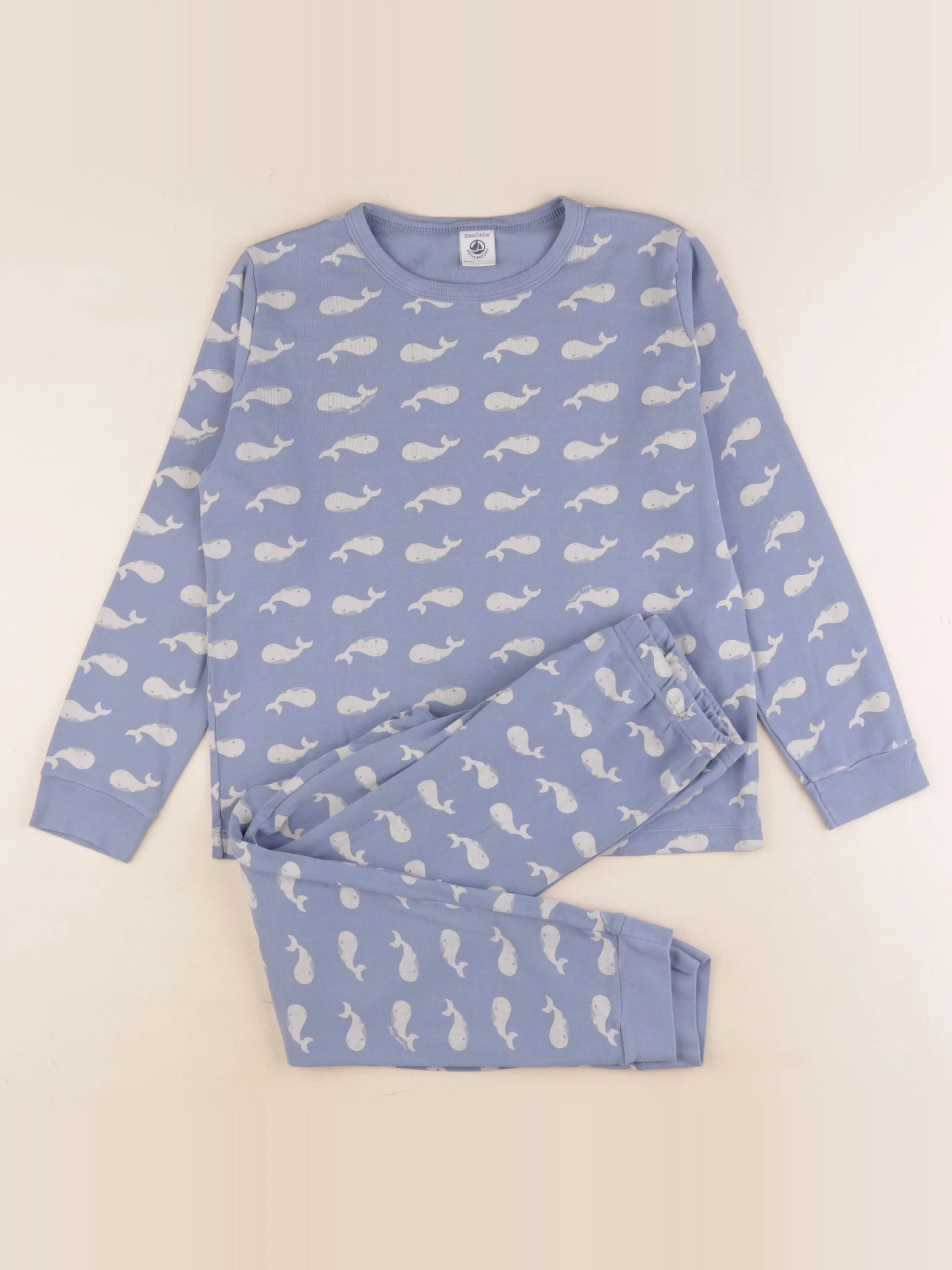 Petit Bateau - pyjama coton bleu - 10 ans