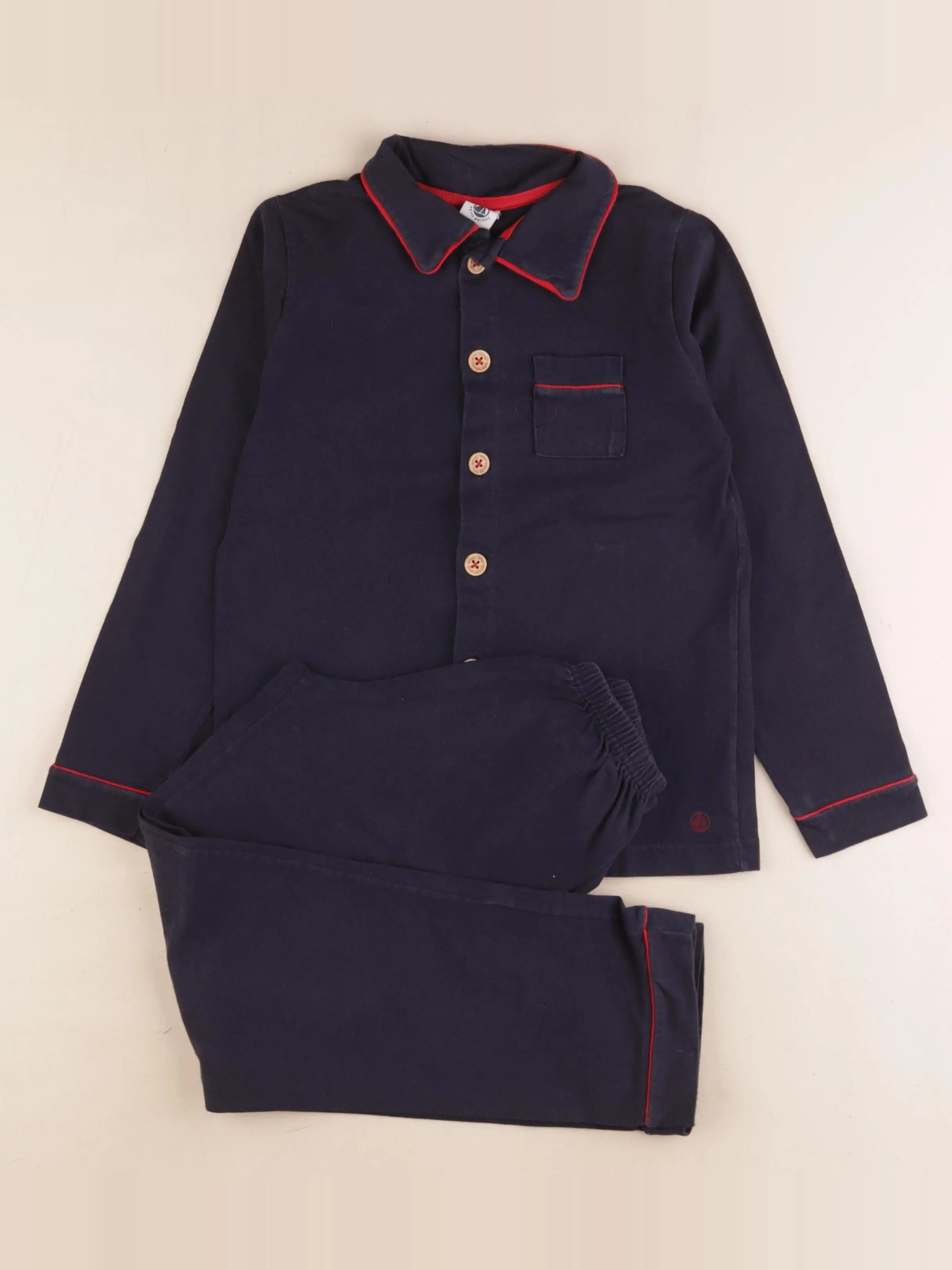 Petit Bateau - pyjama coton bleu - 8 ans