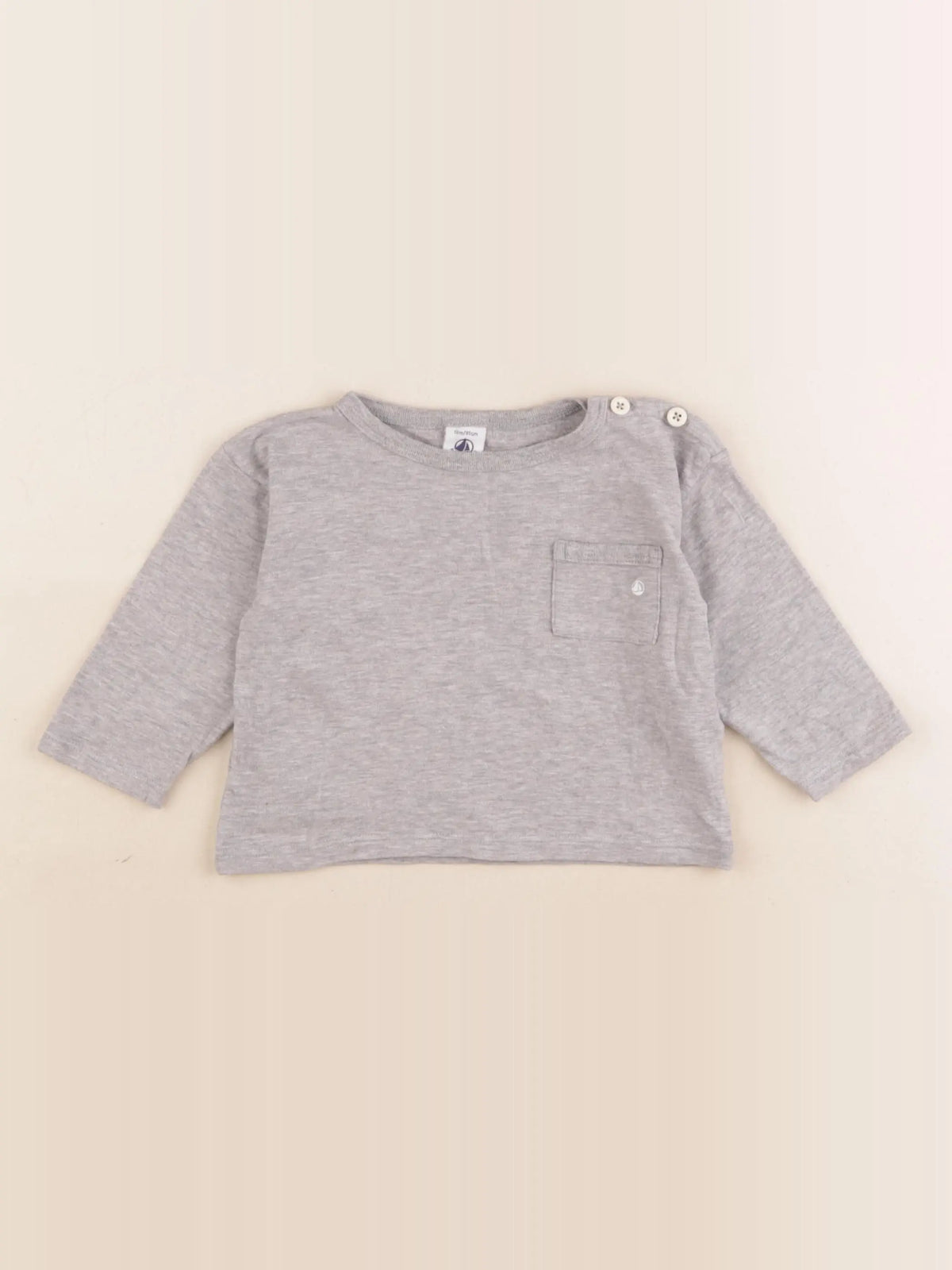 Petit Bateau - tee-shirt gris - 18 mois