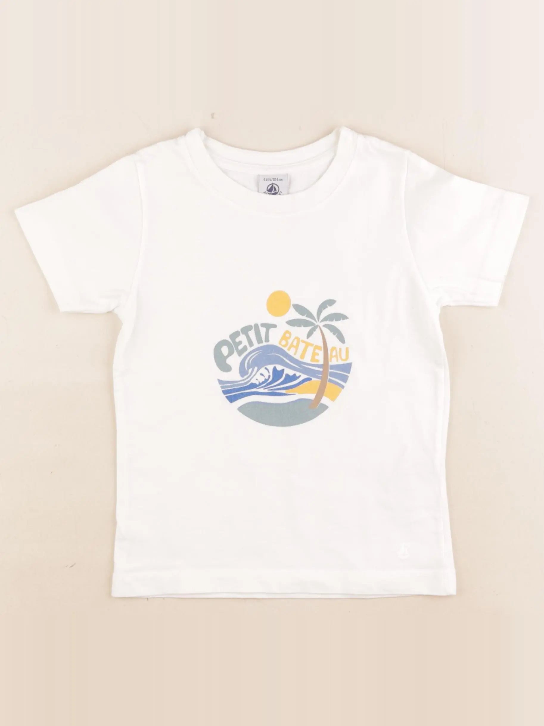 Petit Bateau - tee-shirt blanc - 4 ans