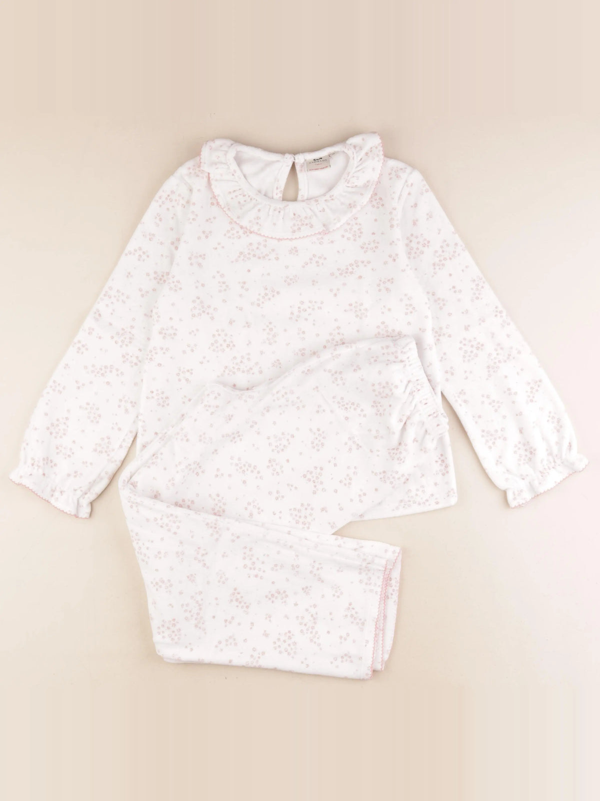 Cyrillus - pyjama velours blanc, rose - 10 ans