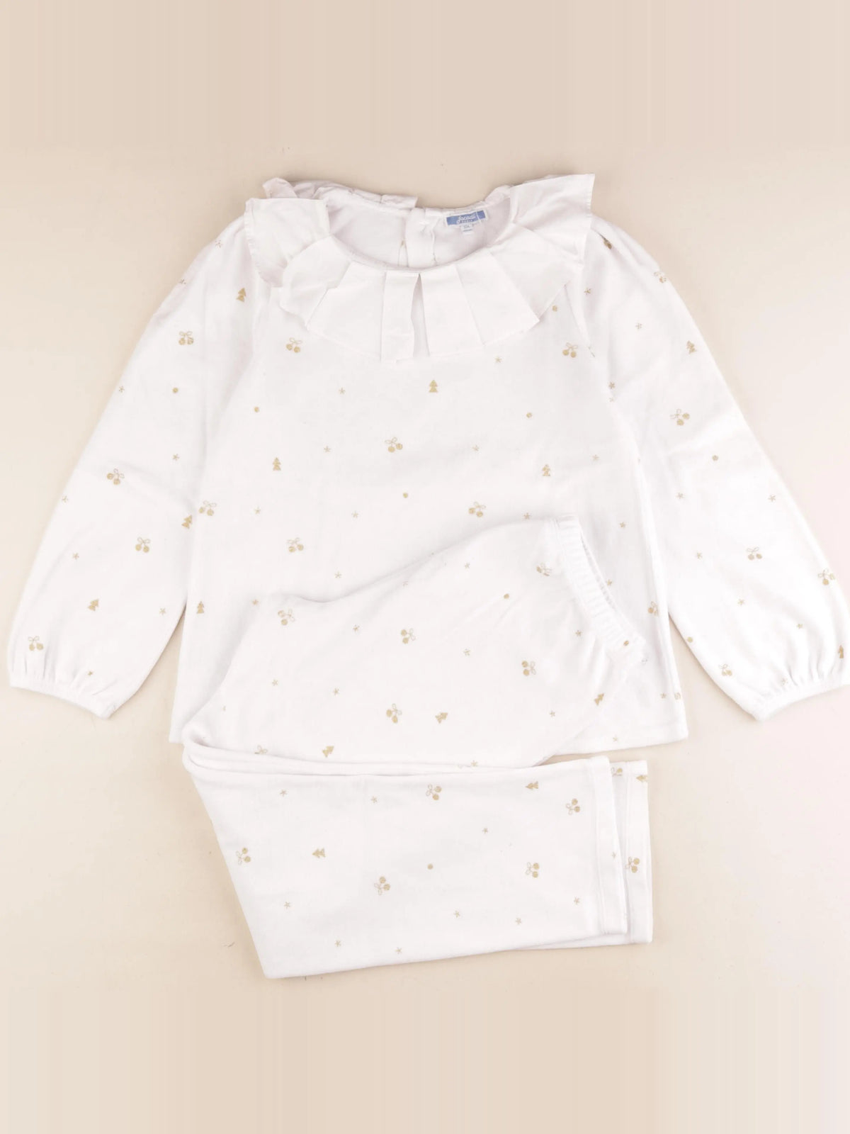 Jacadi - pyjama velours blanc, or - 10 ans