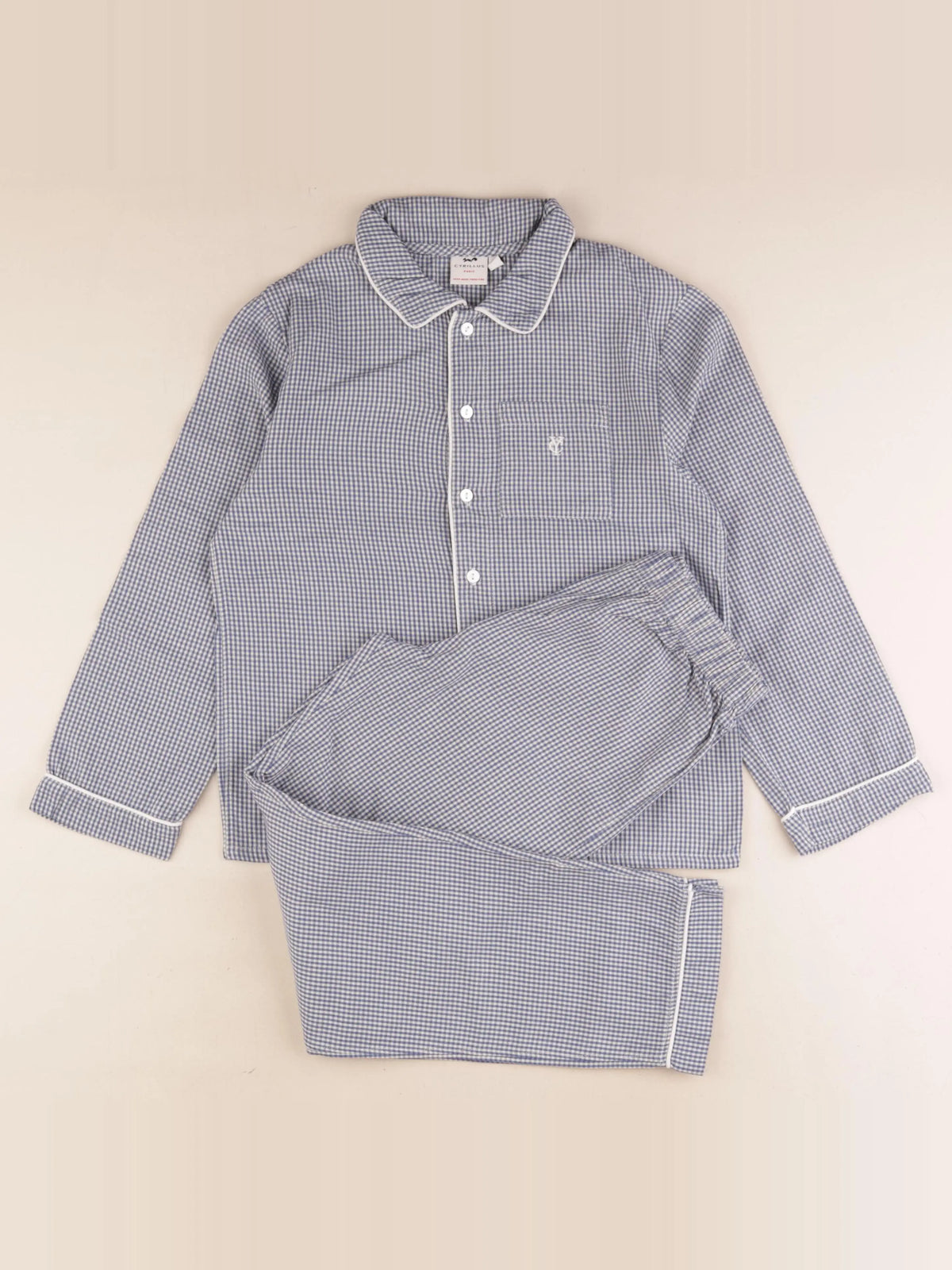 Cyrillus - pyjama coton bleu, blanc - 10 ans