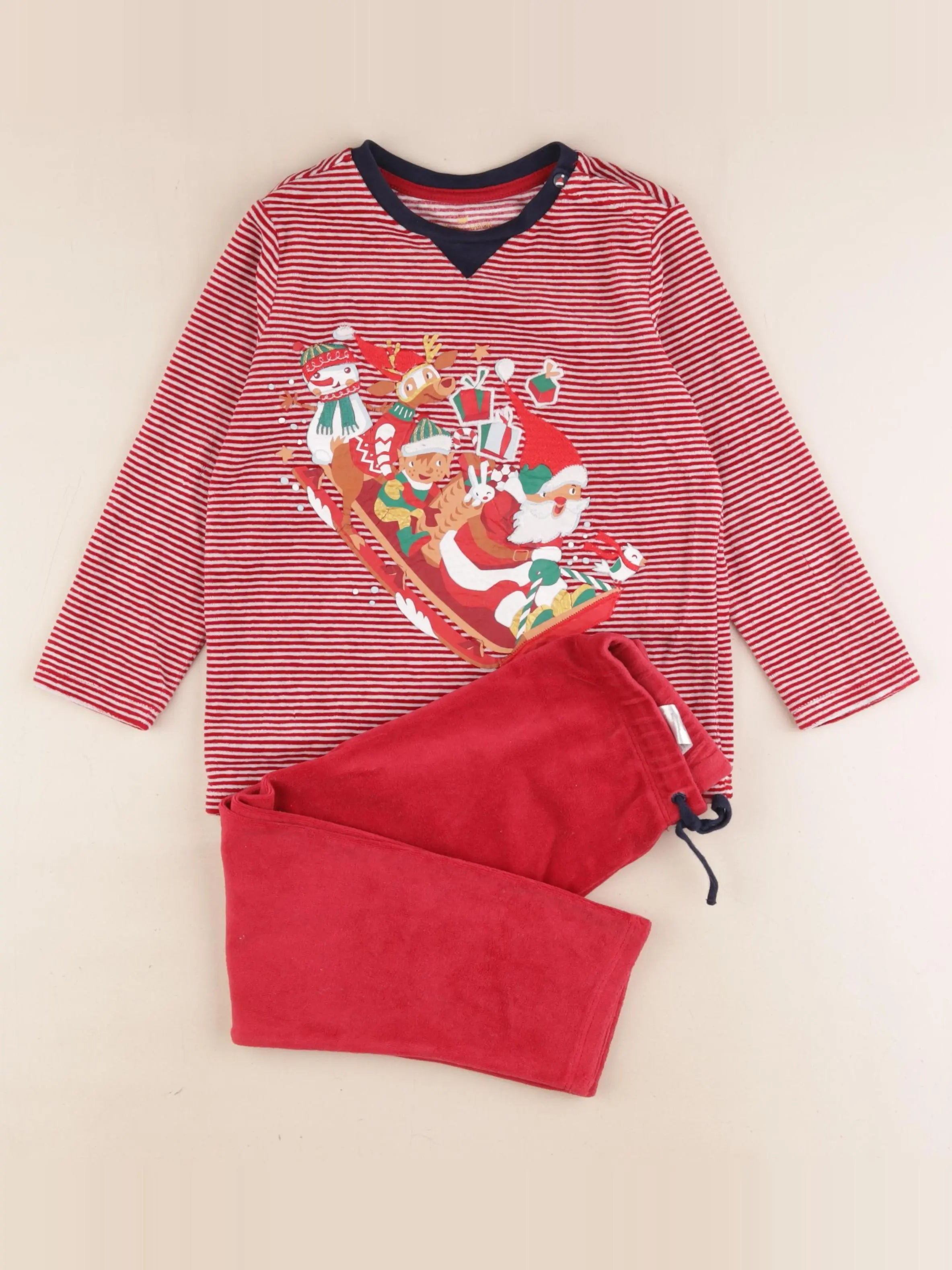 Sergent Major - pyjama velours rouge - 5 ans