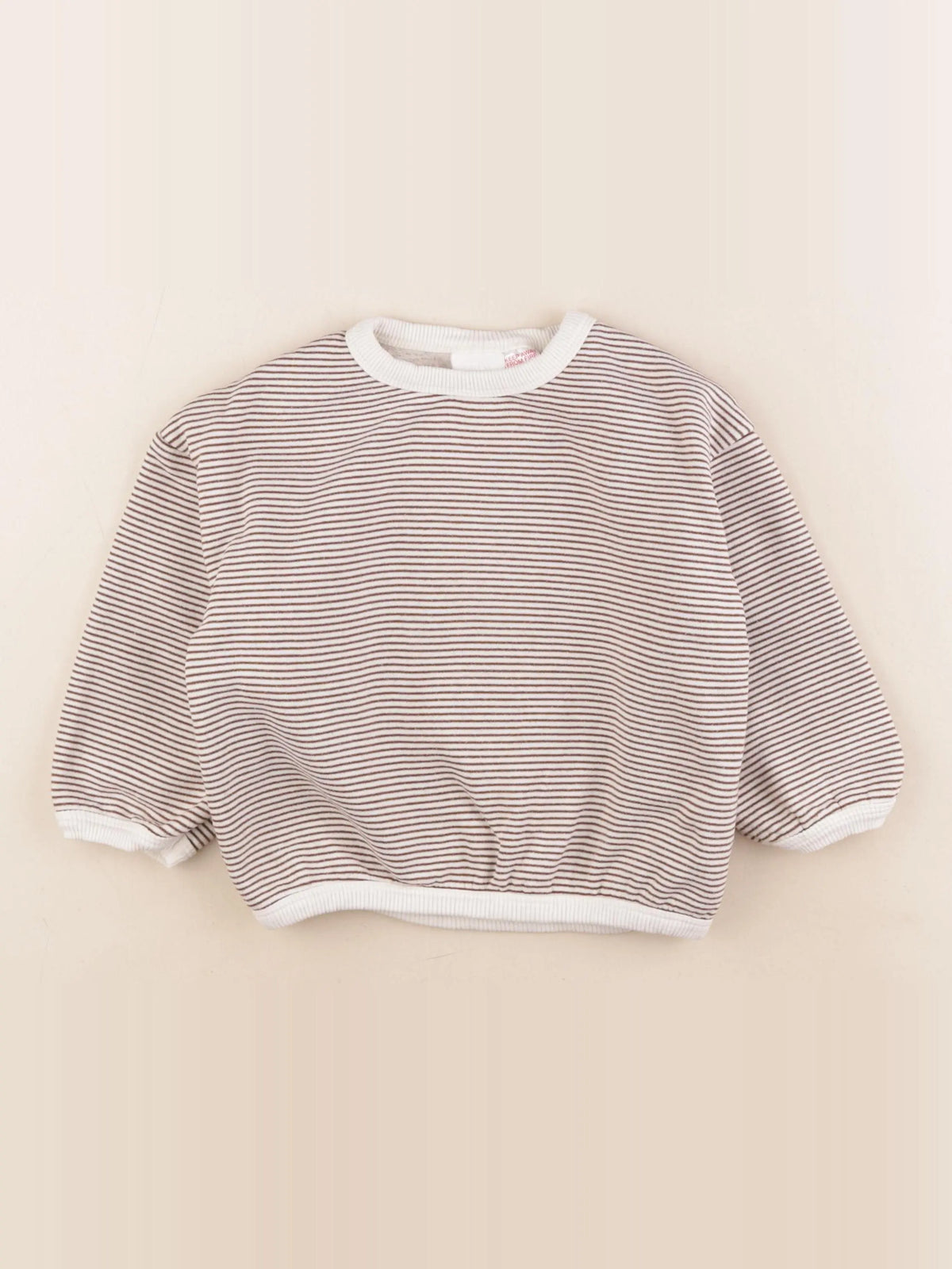 Zara - sweat beige, marron - 2 ans