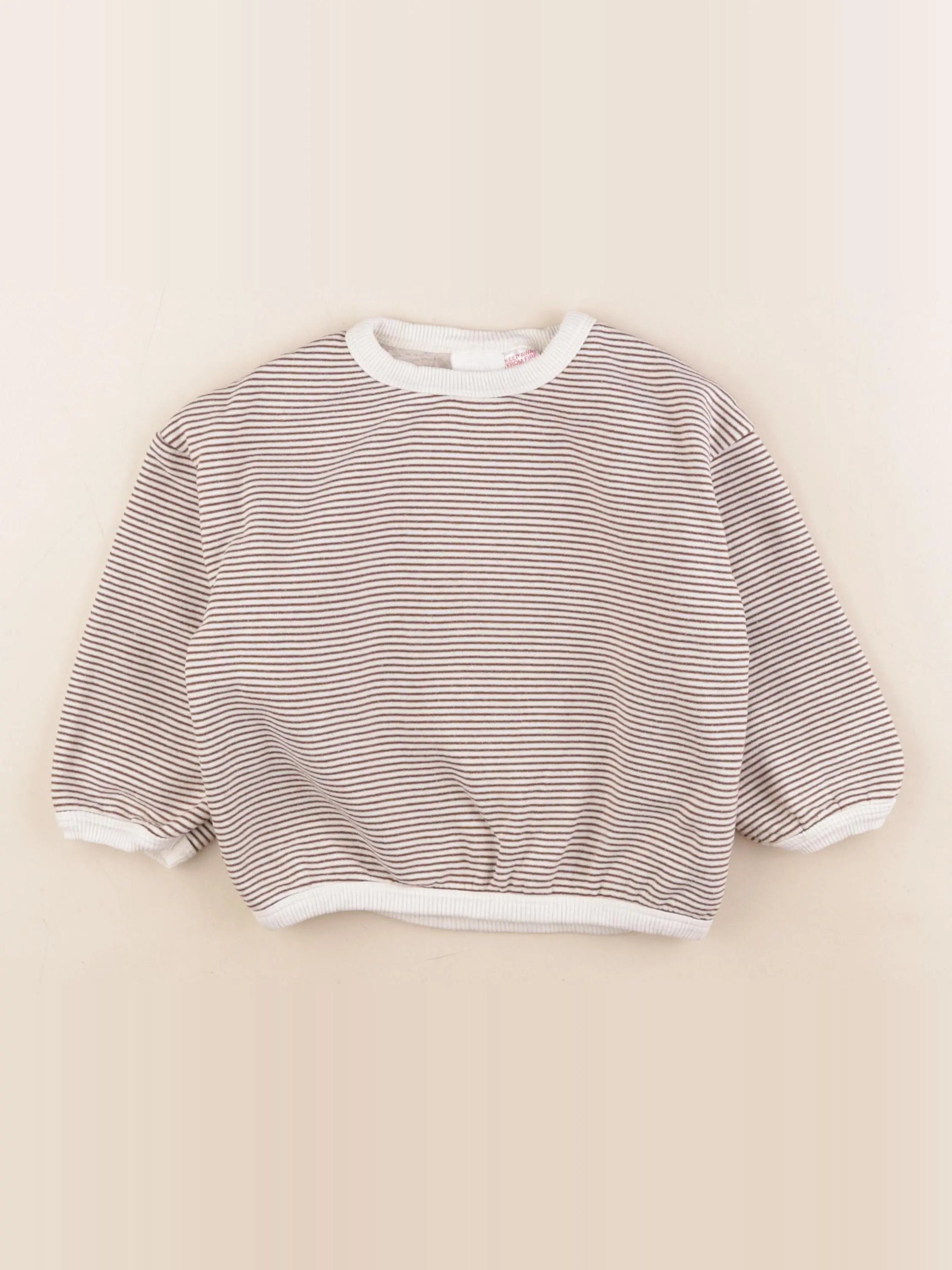 Zara - sweat beige, marron - 2 ans