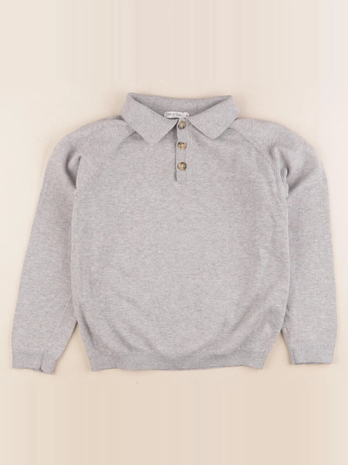 Eden & Victor - pull gris - 8 ans