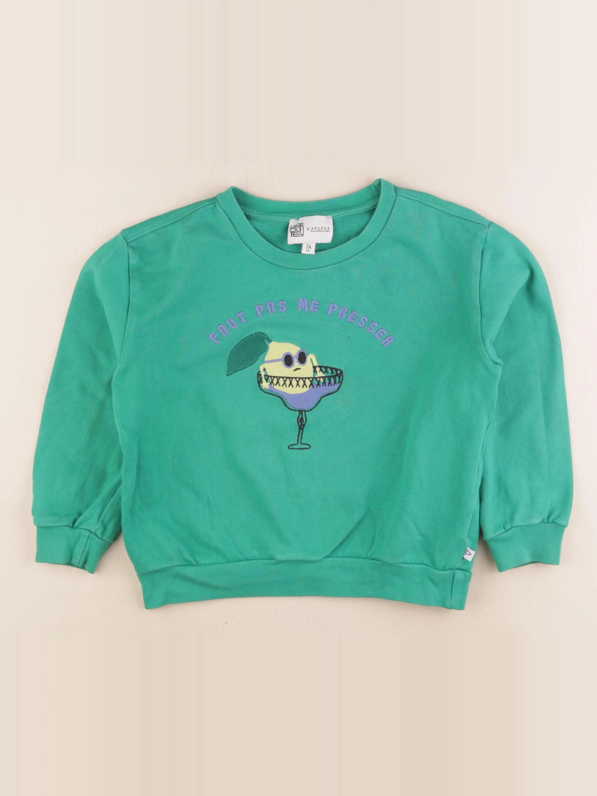 La Redoute x Arsène et les Pipelettes - sweat vert - 7 ans