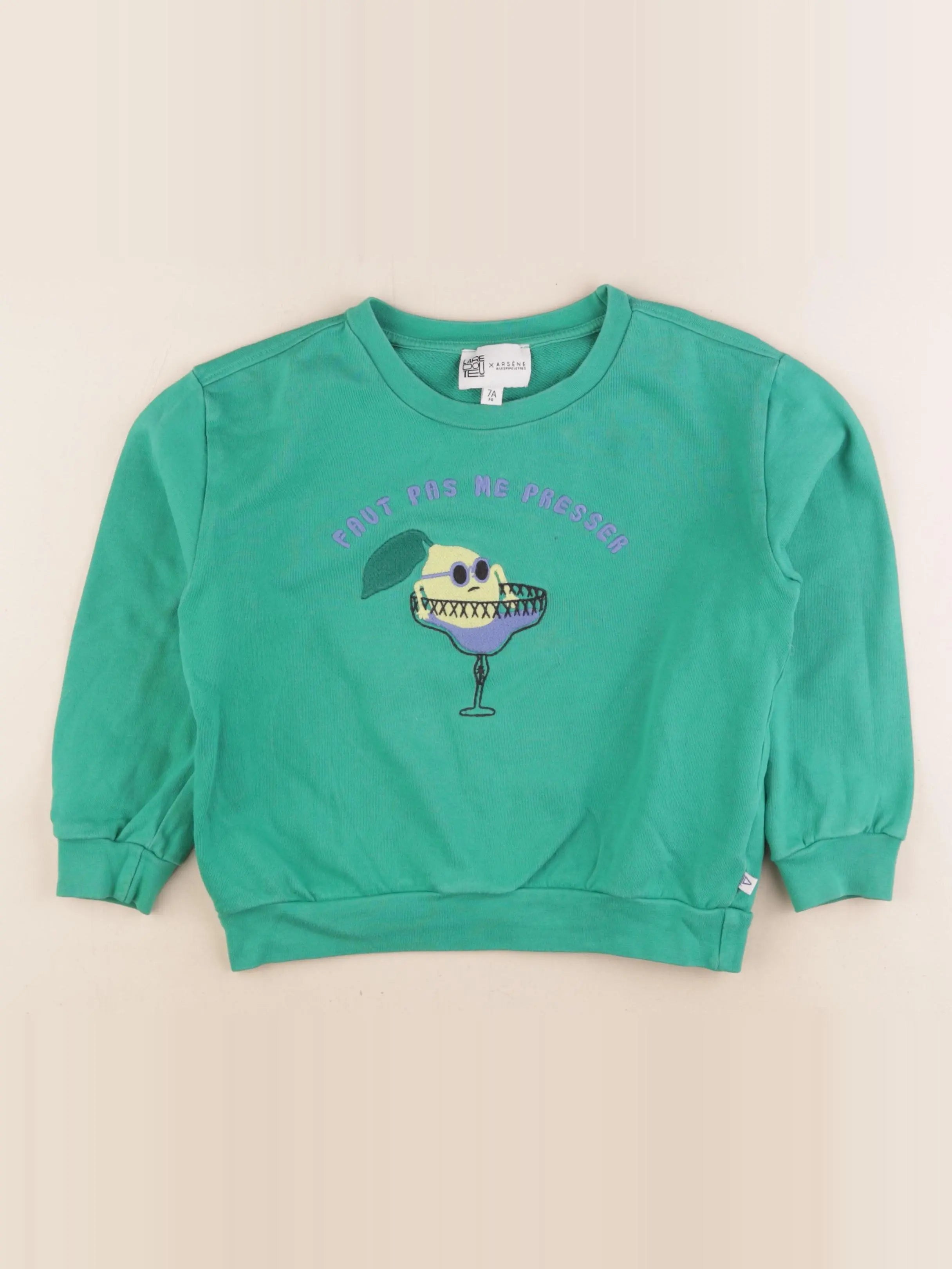 La Redoute x Arsène et les Pipelettes - sweat vert - 7 ans