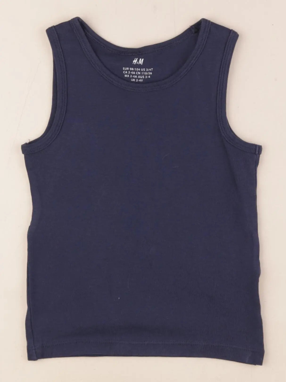H&M - maillot de corps bleu - 2/4 ans