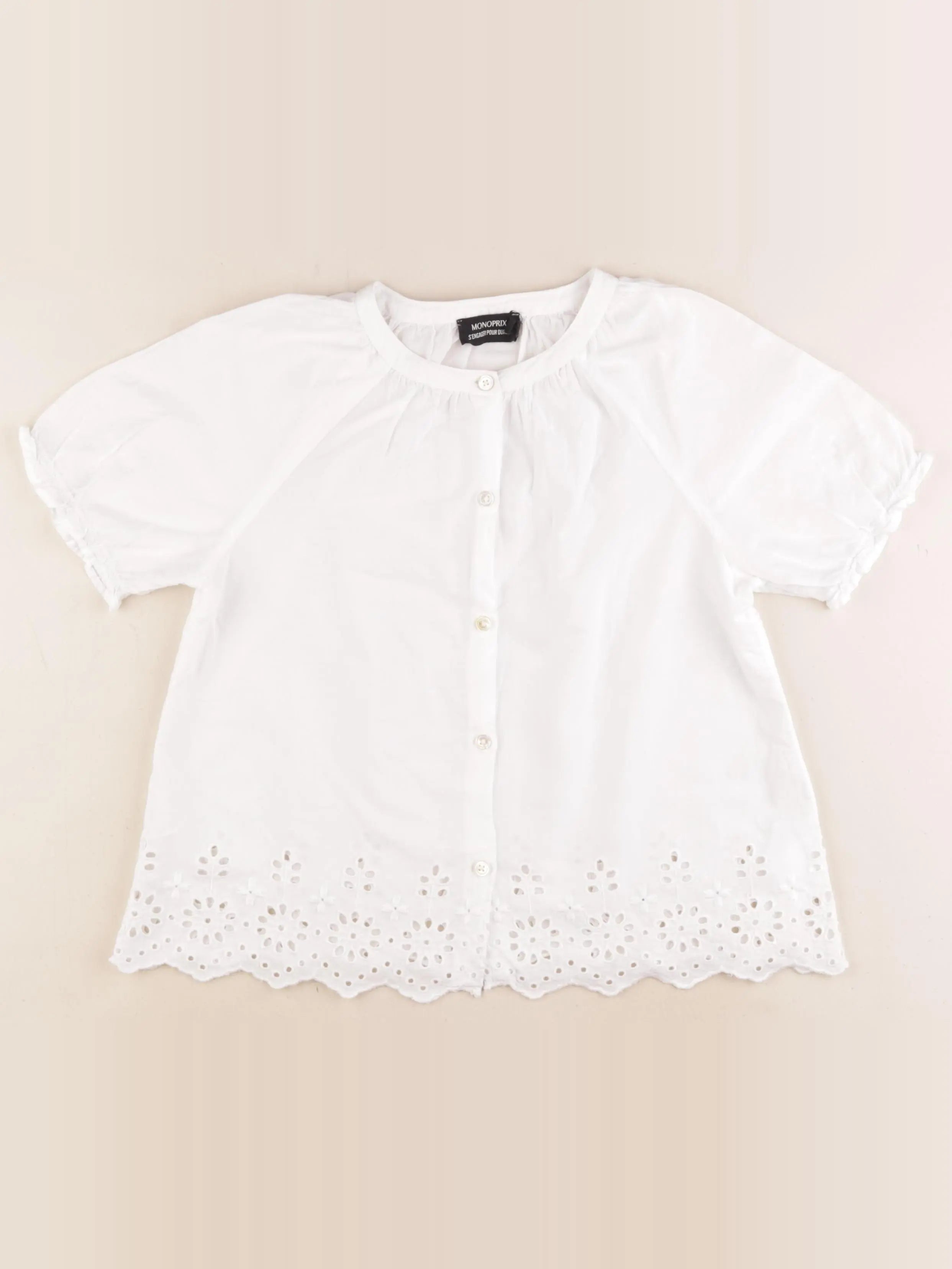 Monoprix - blouse blanc - 10 ans