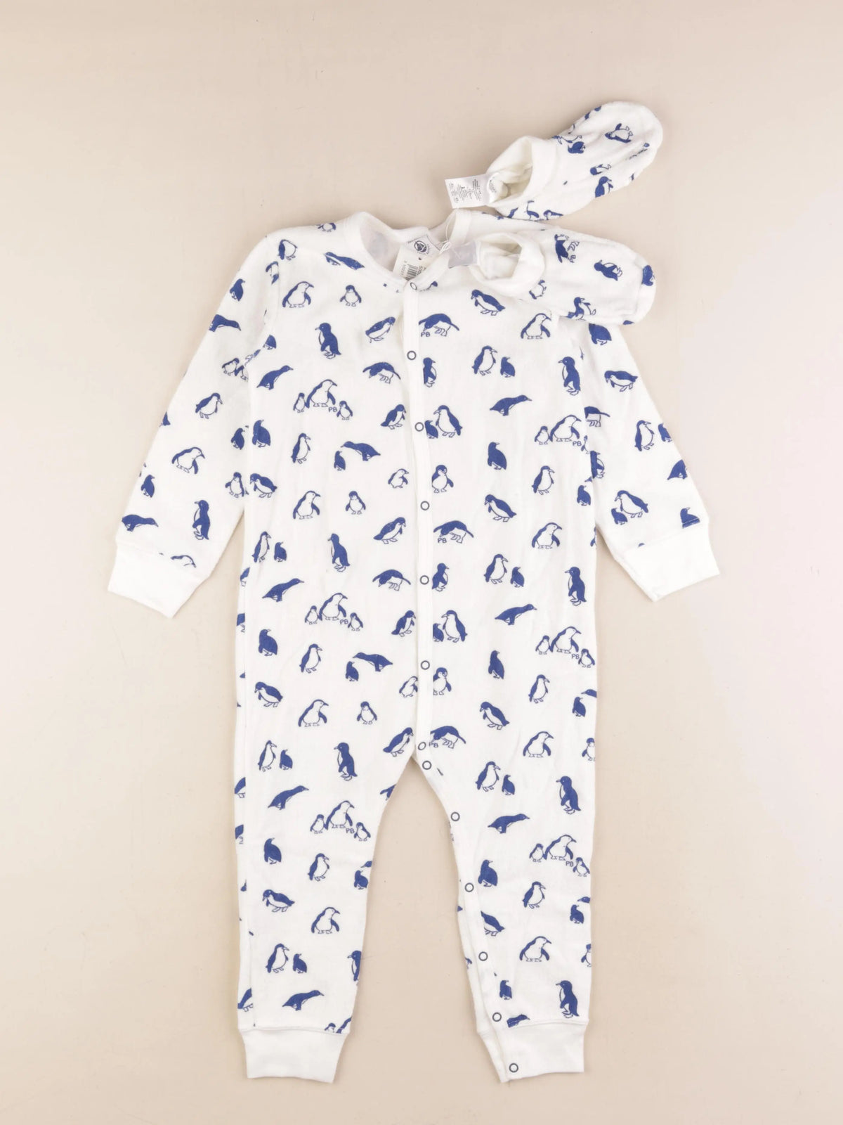 Petit Bateau - pyjama coton bleu, blanc - 36 mois