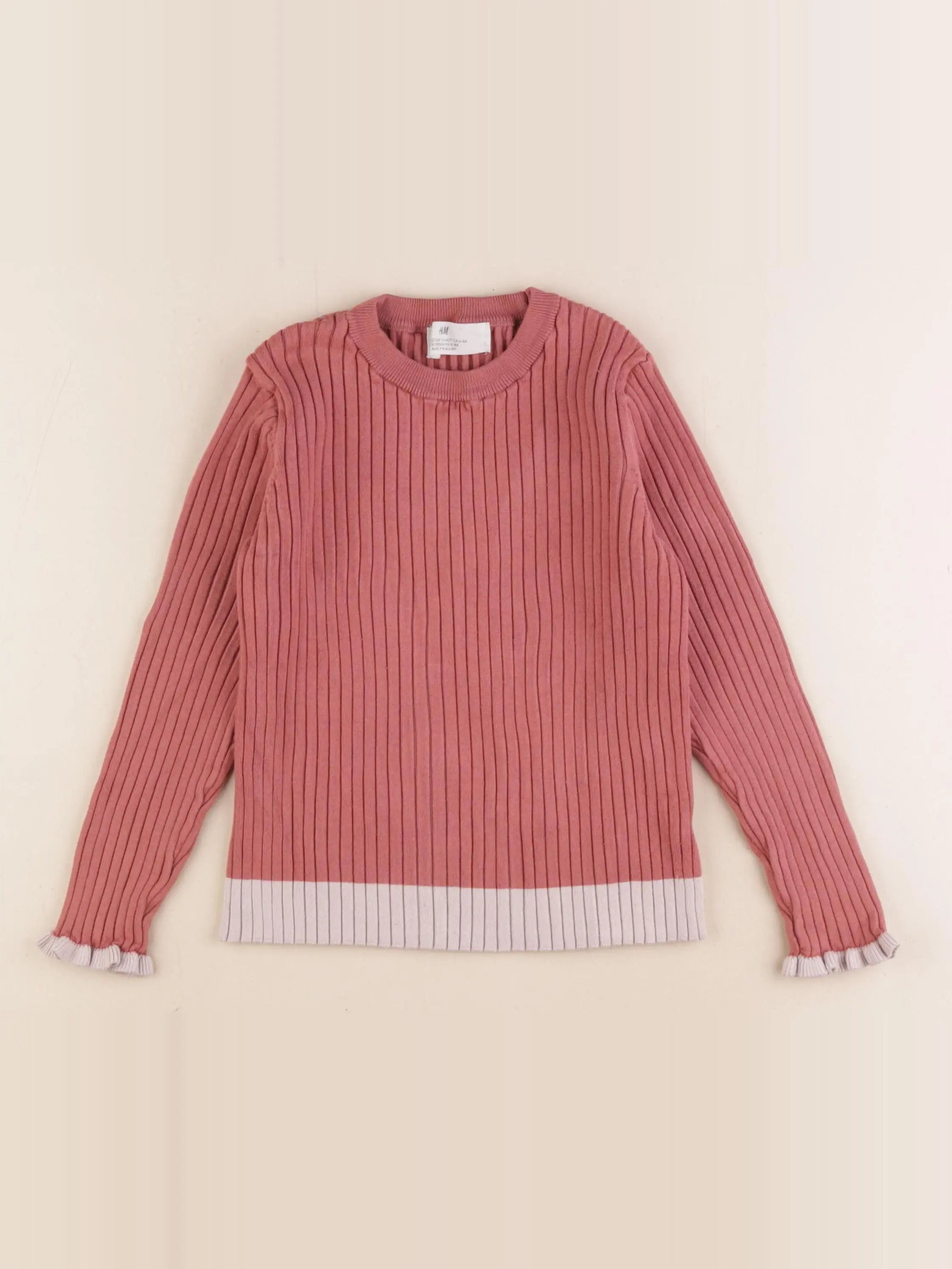 H&M - pull rose - 6/8 ans