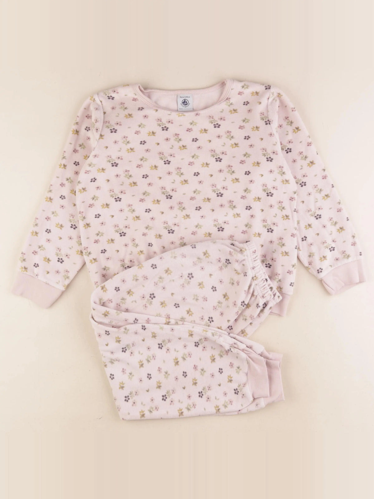 Petit Bateau - pyjama velours multicolore - 8 ans