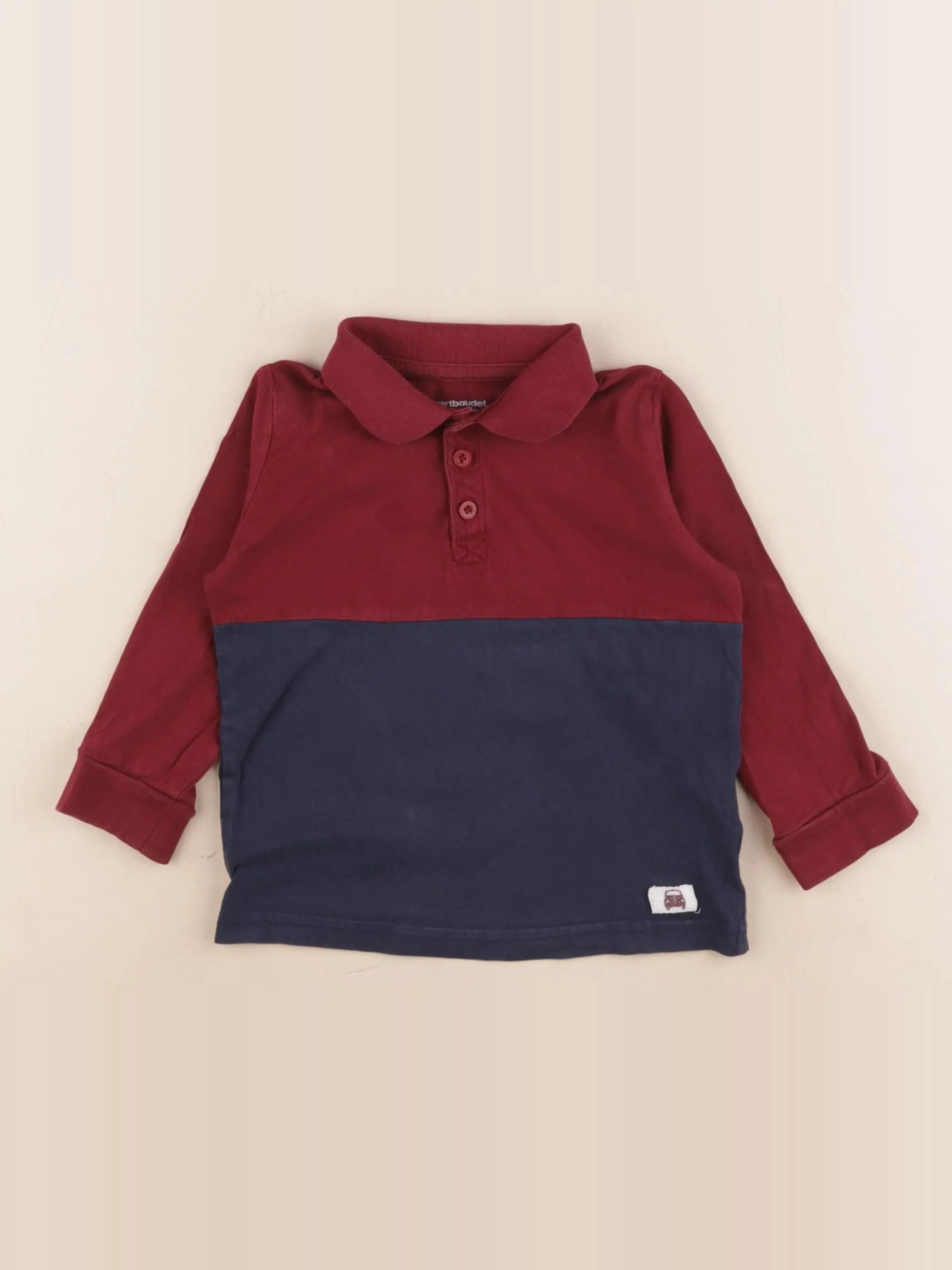Vertbaudet - polo rouge - 3 ans