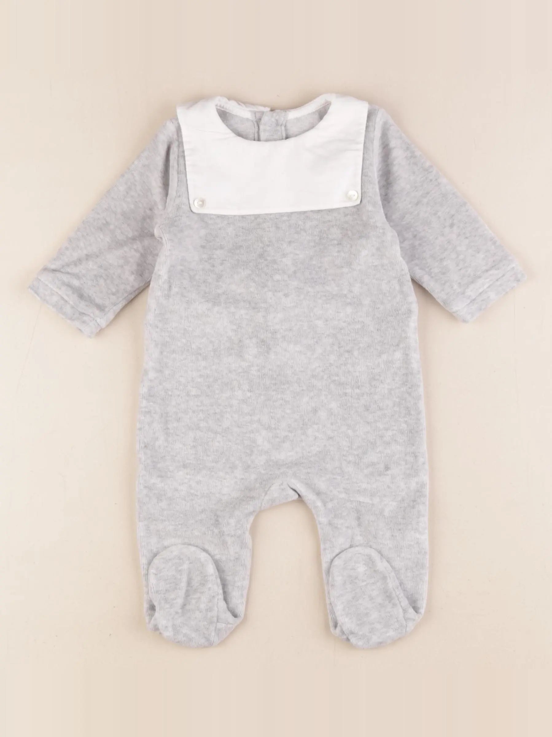 Jacadi - pyjama velours gris - 3 mois