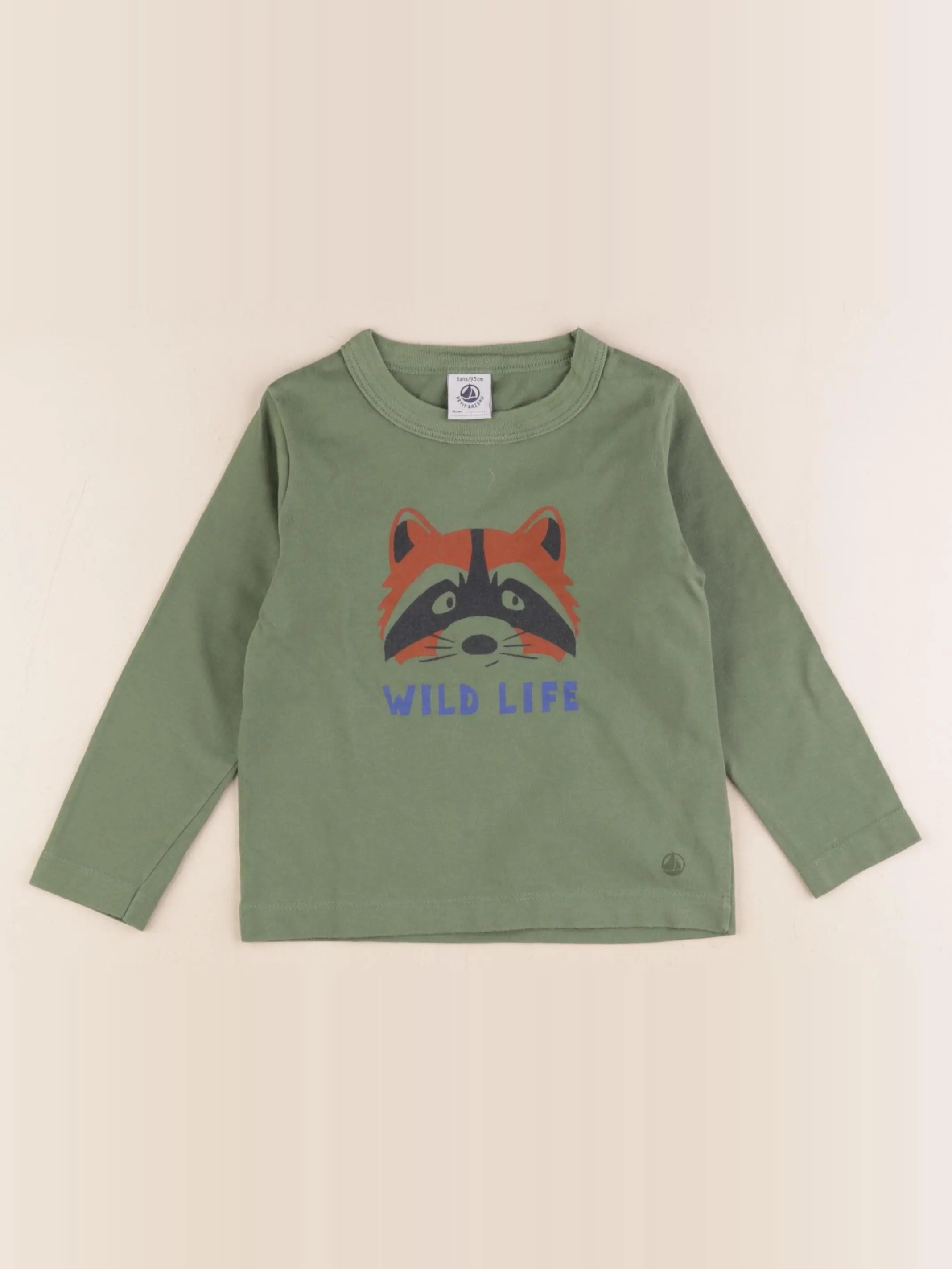 Petit Bateau - tee-shirt vert - 3 ans
