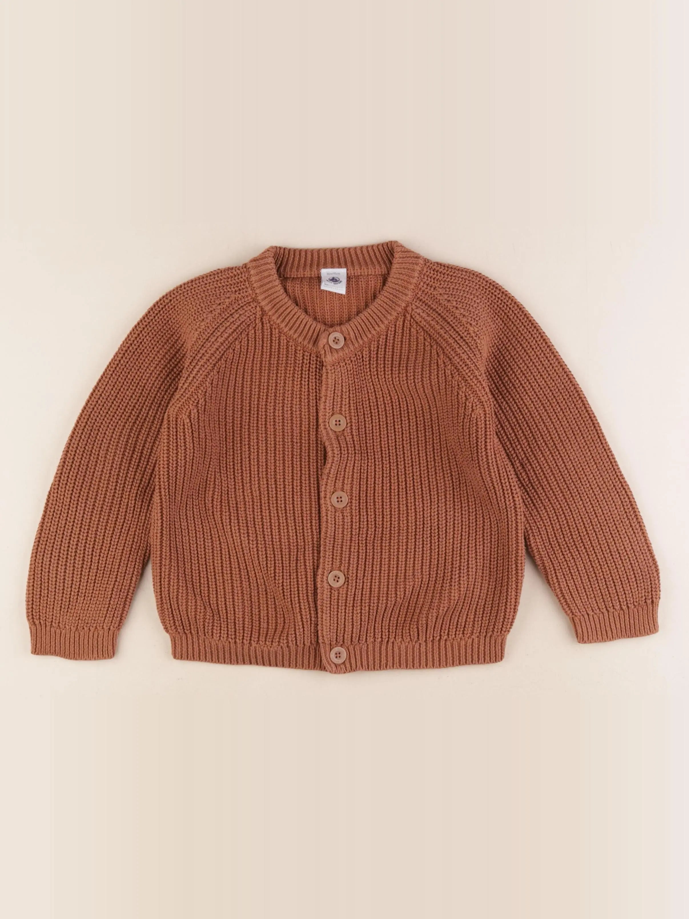 Petit Bateau - gilet marron - 36 mois