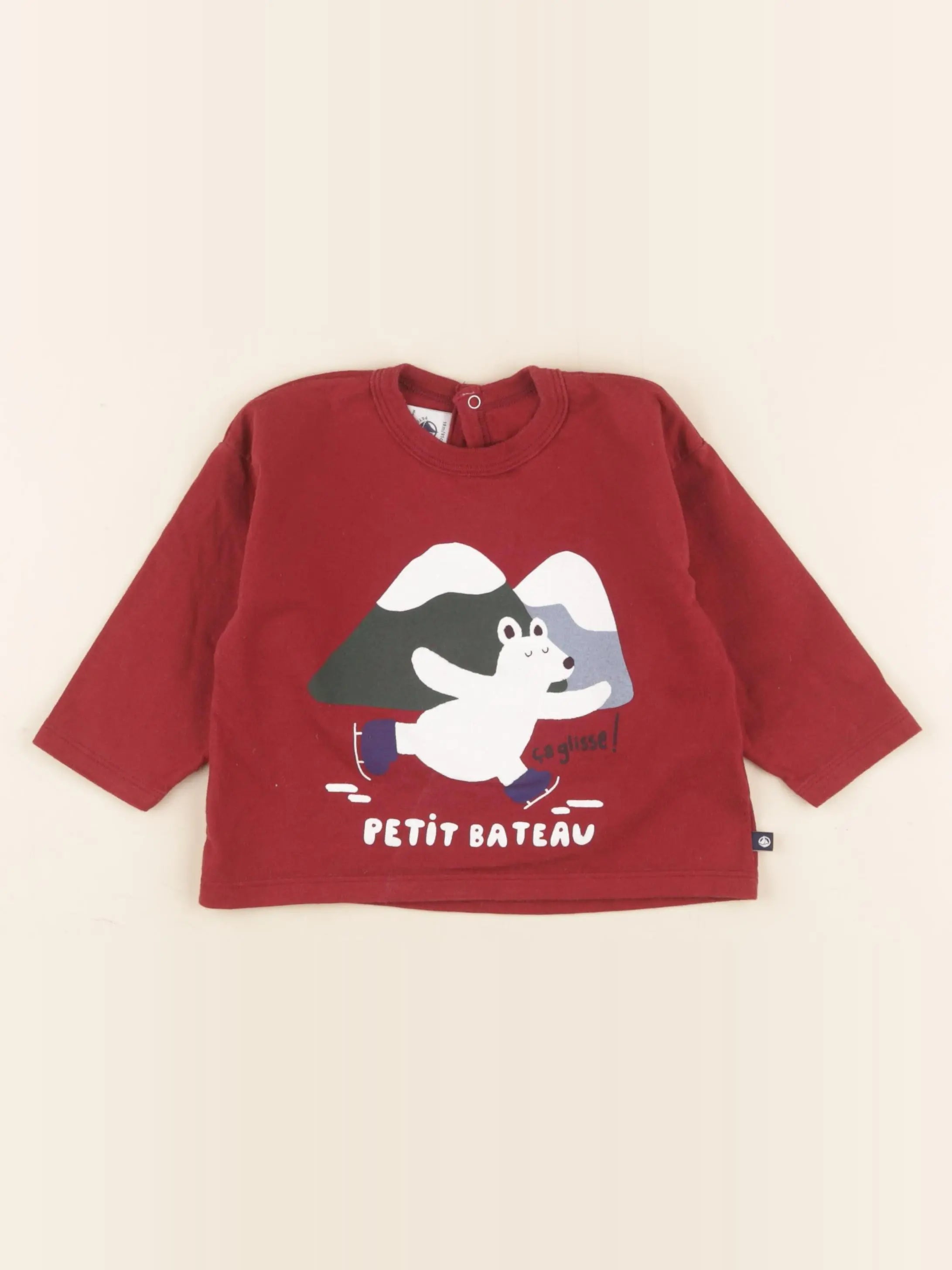 Petit Bateau - tee-shirt rouge - 18 mois
