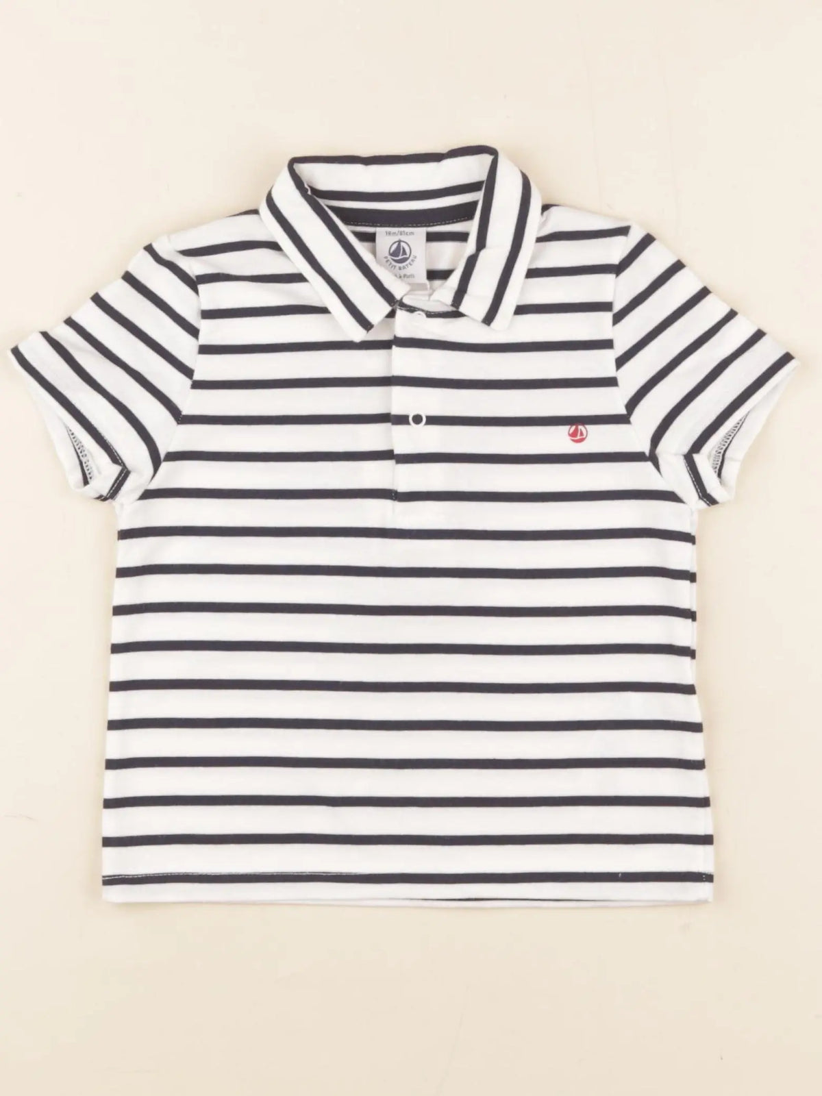 Petit Bateau - tee-shirt bleu, blanc - 18 mois