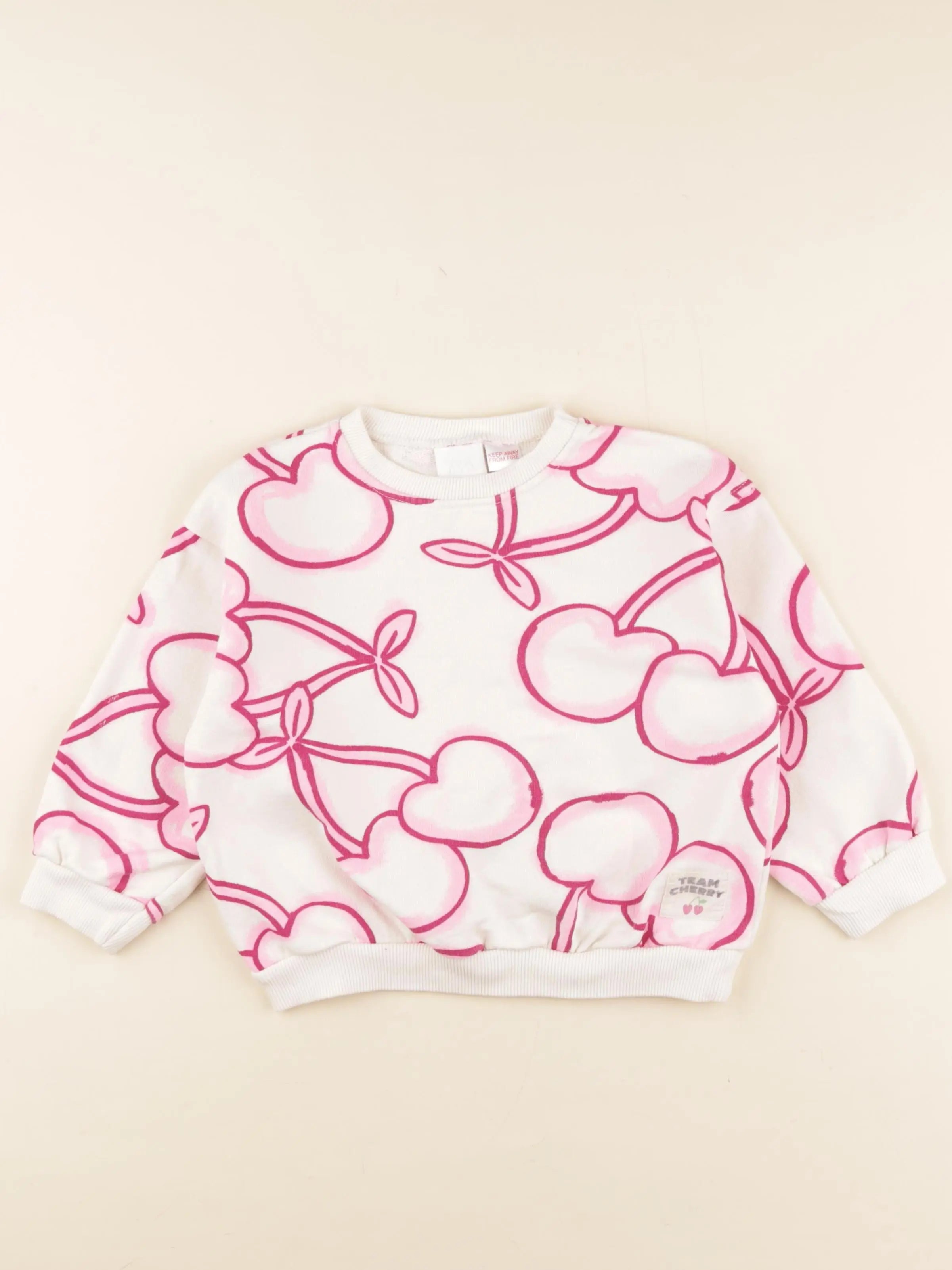 Zara - sweat beige, rose - 3 ans