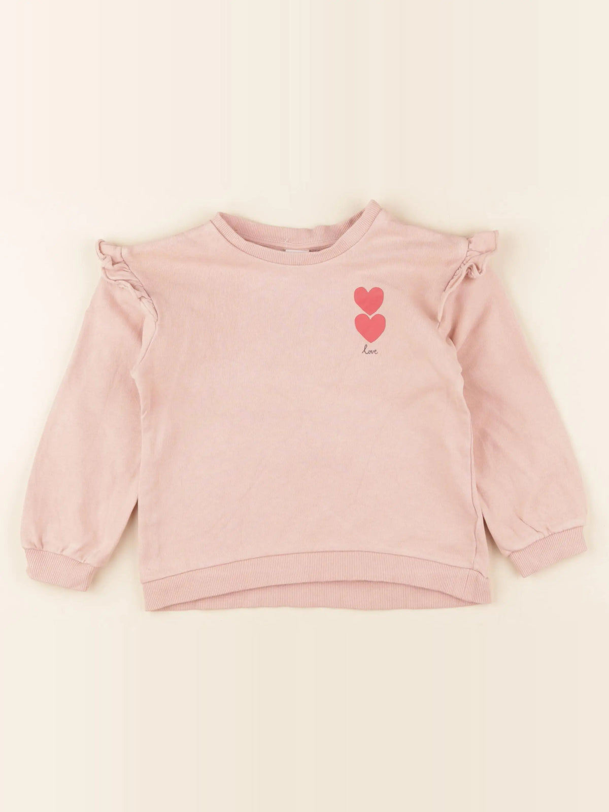 H&M - sweat rose - 3/4 ans